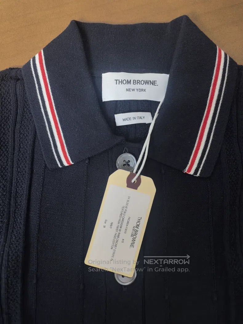 Thom Browne Thom Browne Striped knit cardigan in deep blue Size XS / US 0-2 / IT 36-38 - 3 Thumbnail