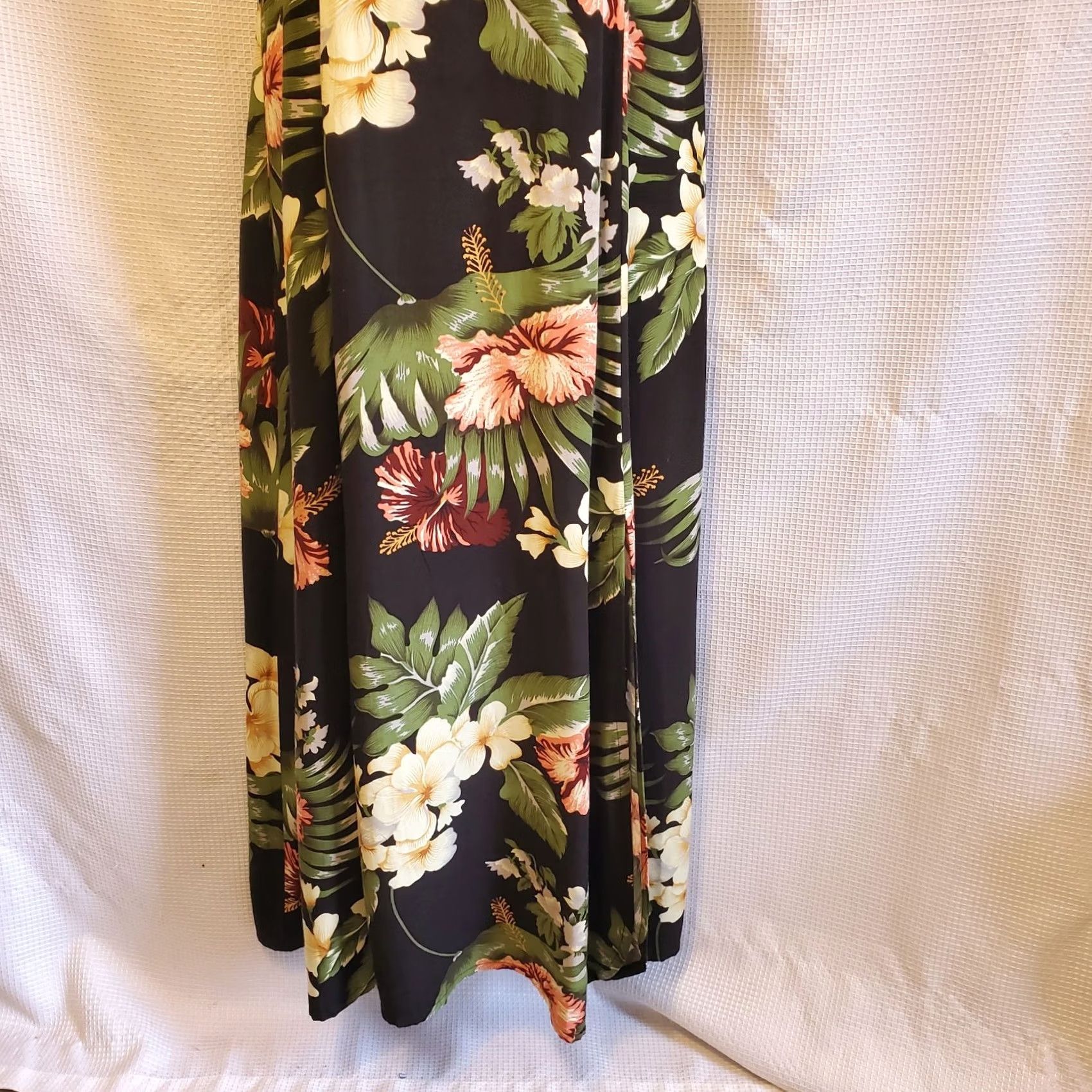 Vintage VINTAGE Serendipity Maui Womens Maxi Dress Sleeveless Floral Black Rayon M Medium Sexy Party/Cocktail Wedding Travel Spring/Summer Women Size M / US 6-8 / IT 42-44 - 5 Thumbnail
