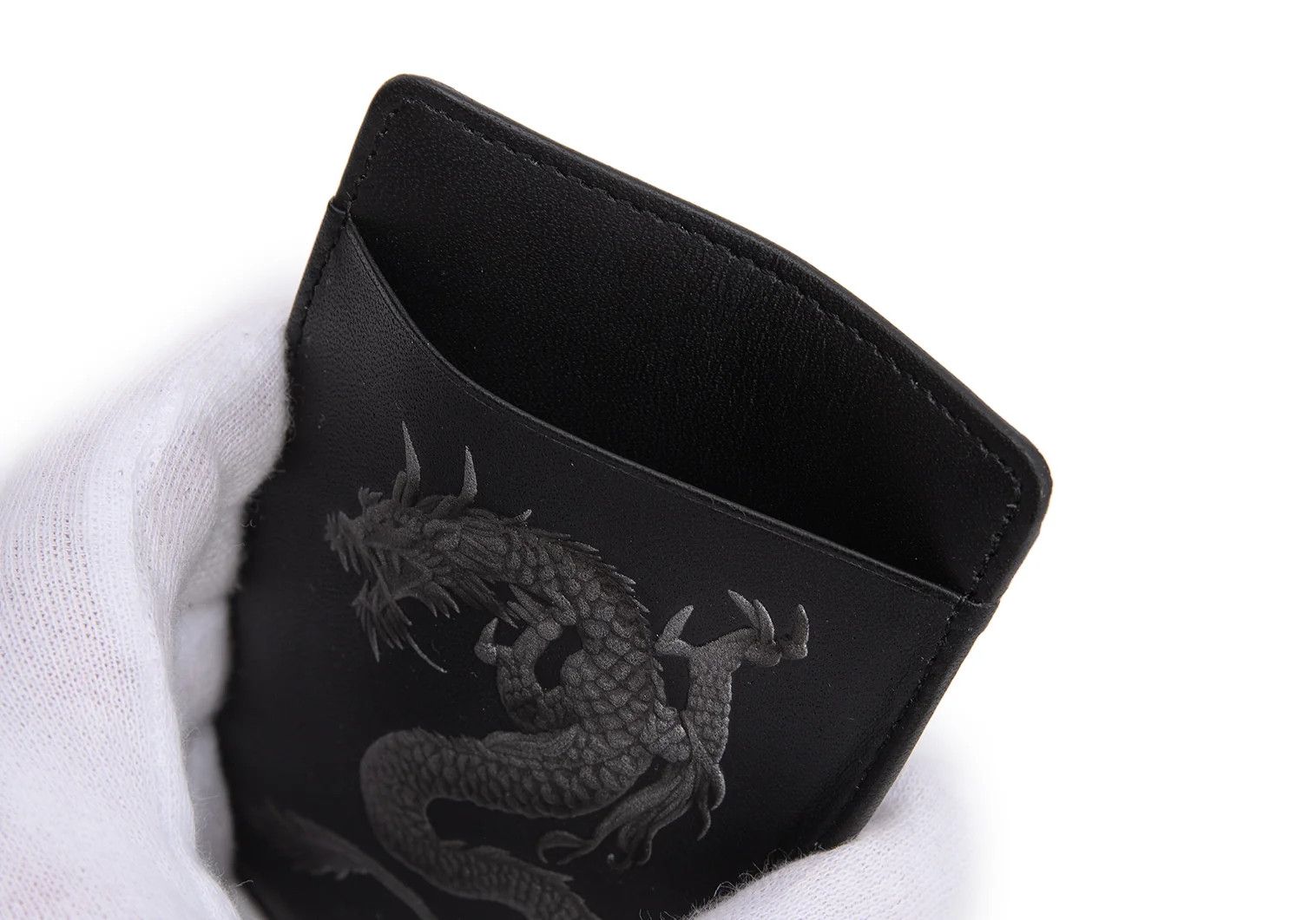 Jean Paul Gaultier Dragon-Embossed Pass Case in Black Size ONE SIZE - 4 Thumbnail
