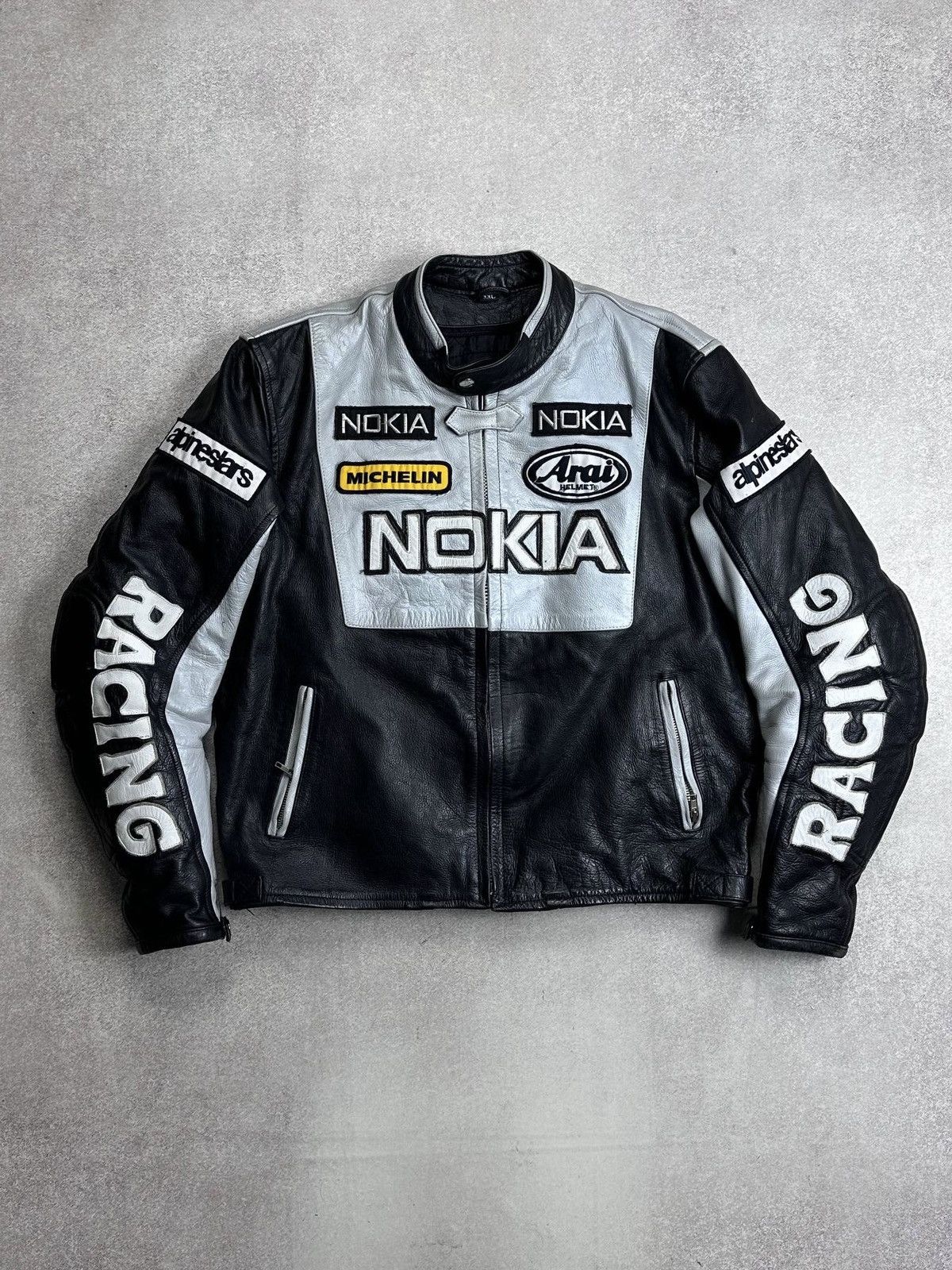 Genuine Leather Vintage 90s Nokia Racing Genuine Leather Y2K Jacket M Size US M / EU 48-50 / 2 - 1 Thumbnail
