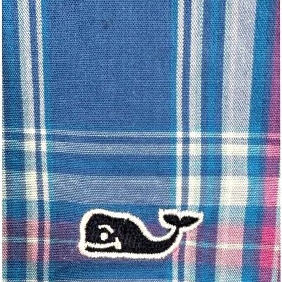Vineyard Vines Vineyard Vines Button Down Shirt Adult XS Whale Blue Pink Tartan Plaid Slim Mens Size US XS / EU 42 / 0 - 7 Thumbnail
