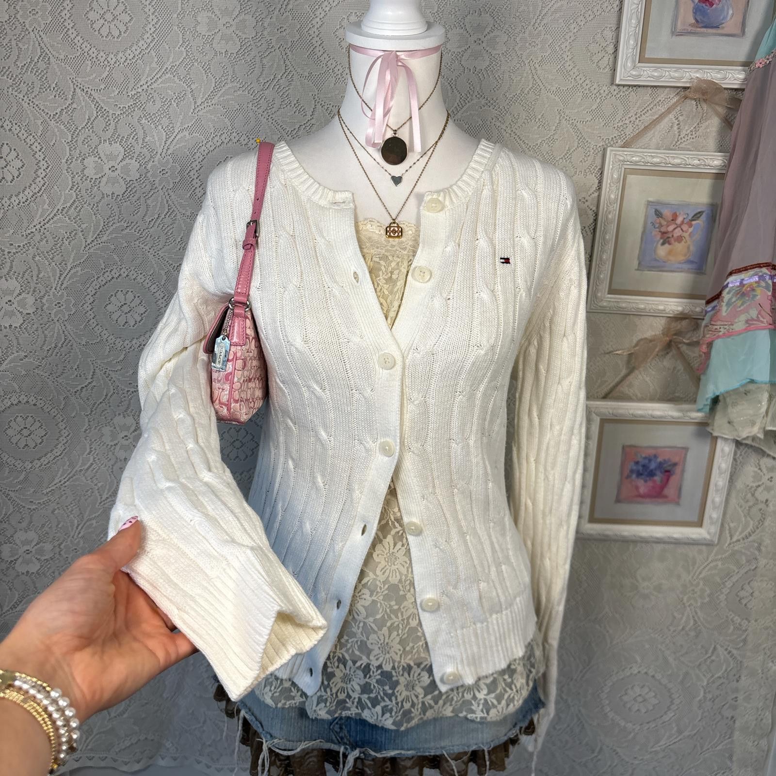 Tommy Hilfiger vintage tommy Hilfiger cable knit cardigan Size M / US 6-8 / IT 42-44 - 2 Thumbnail