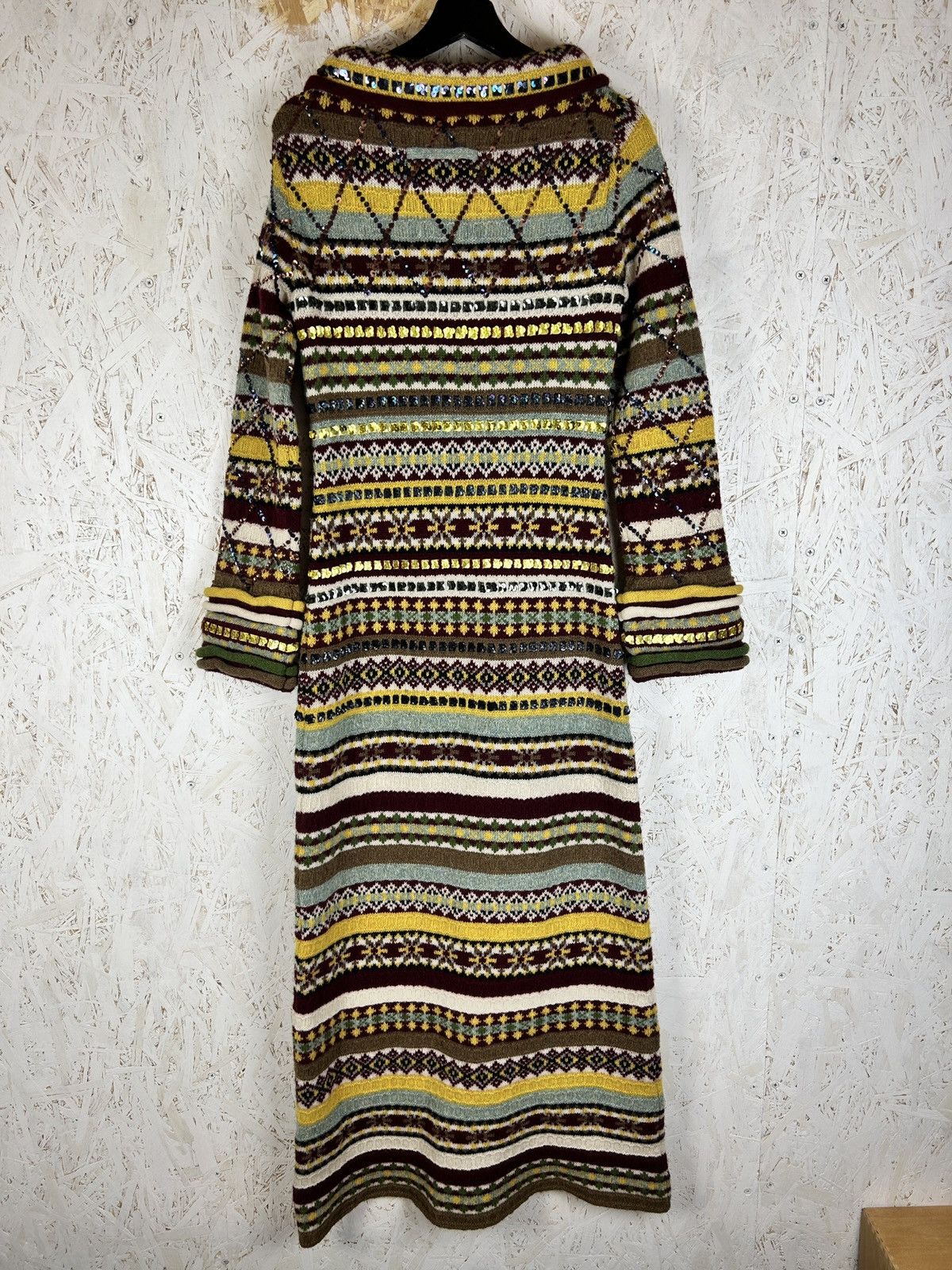 Jean Paul Gaultier Jean Paul Gaultier AW 1999 Fair Isle Wool Maxi Sweater Dress Size L / US 10 / IT 46 - 8 Thumbnail