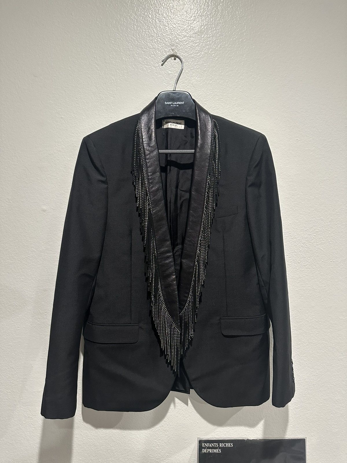Hedi Slimane × Saint Laurent Paris SS16 Surf Sound Studded Fringe Blazer 48 Size 48R - 1 Thumbnail