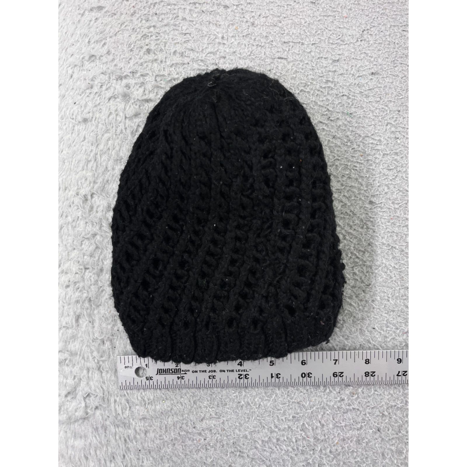 Vintage Beanie Toque Adult One Size Black Acrylic Wool Blend Criss Cross Knit Ski Hat/Cap Mens Beanie Black Knit Ski Size ONE SIZE - 3 Thumbnail