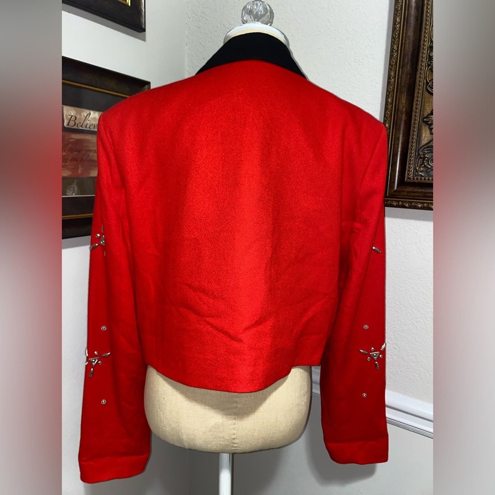 Vintage CRISCIONE Vintage Jeweled Crop Blazer Size L / US 10 / IT 46 - 6 Thumbnail