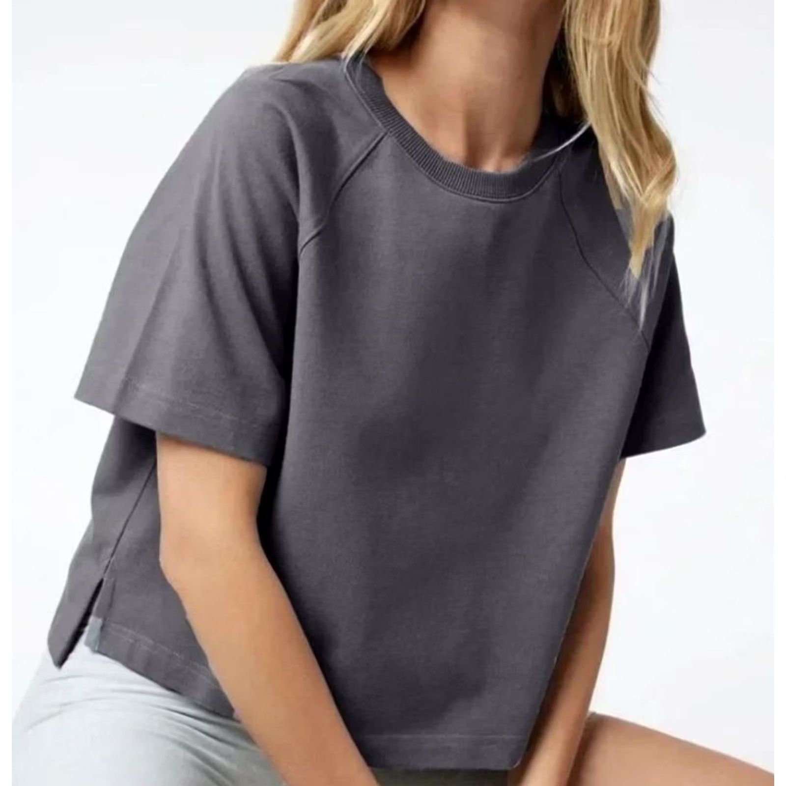 Vuori Vuori Women's Mackenzie Short Sleeve Top T-Shirt XS Gray - 100% Cotton, VW1190, Solid, Casual, Travel, Workwear Size XS / US 0-2 / IT 36-38 - 2 Thumbnail