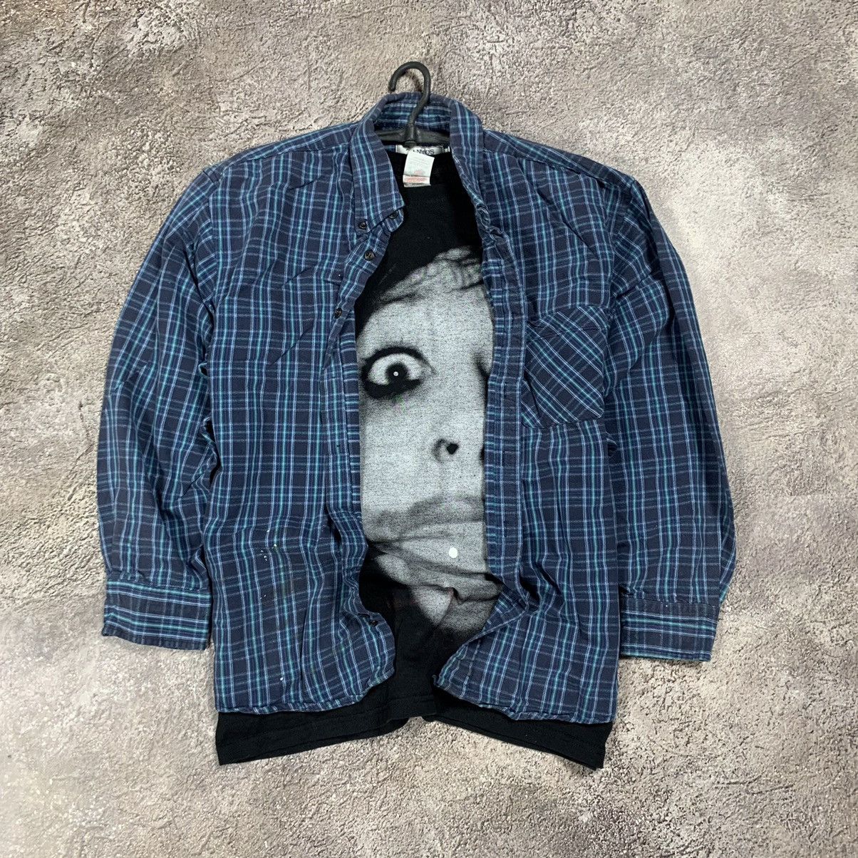 Vintage Vintage 90s Grunge Graphic Print Shirt Plaid Oversized L Size US L / EU 52-54 / 3 - 1 Thumbnail