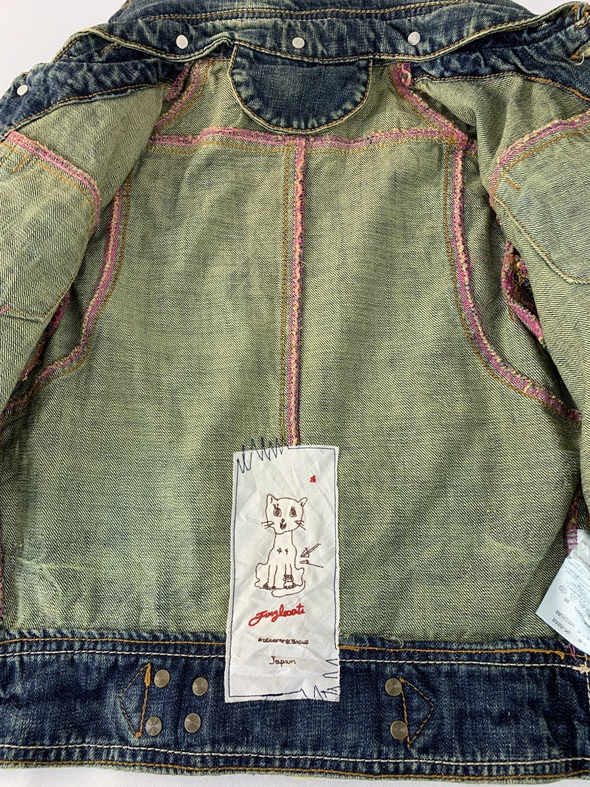 Jungles Finglacoote Japan Indigo Denim Biker Moto Jacket Size M / US 6-8 / IT 42-44 - 6 Thumbnail