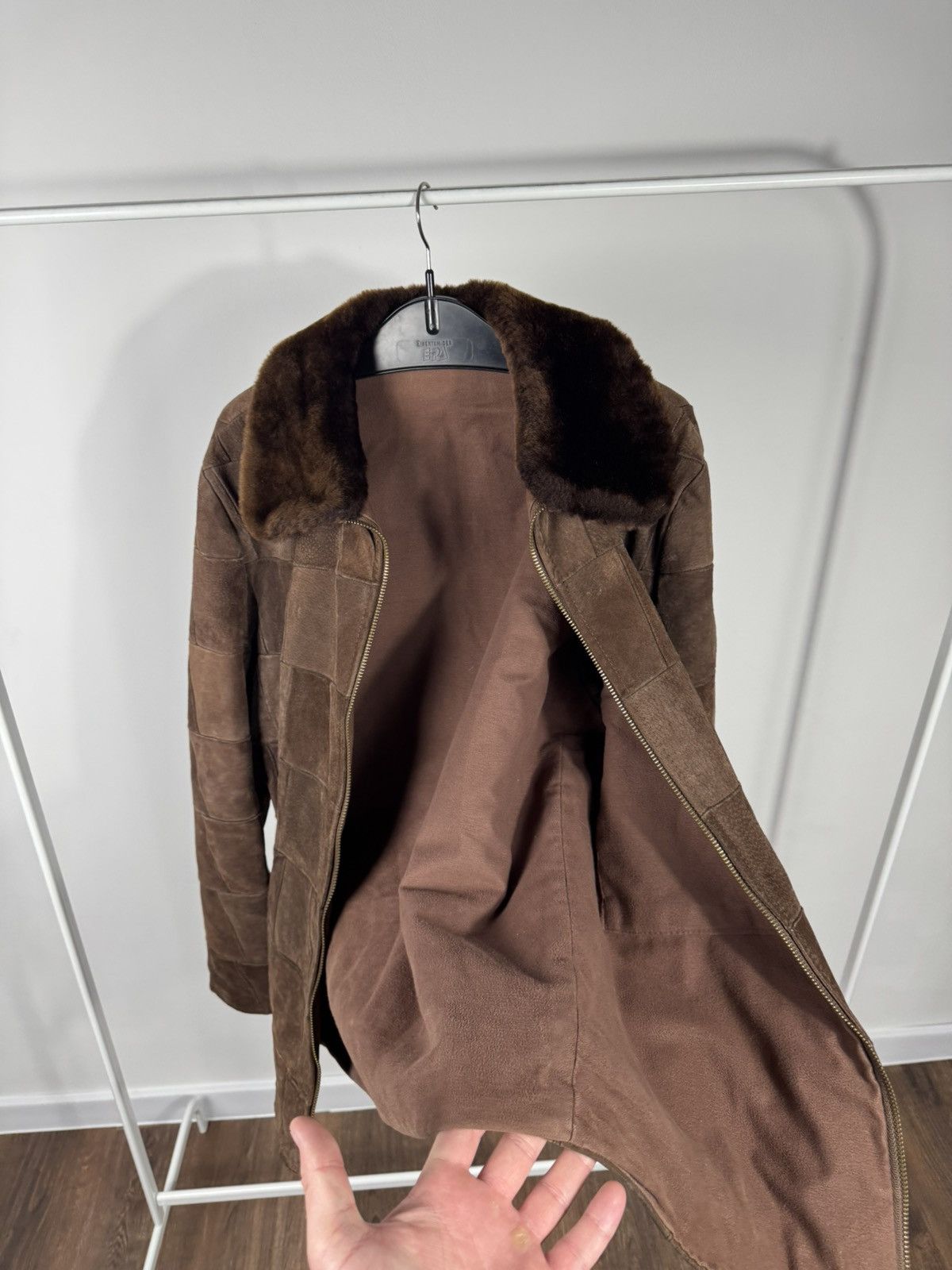 Other Vintage Brown Patchwork Leather Jacket Shearling Collar Zip Size US XL / EU 56 / 4 - 9 Thumbnail