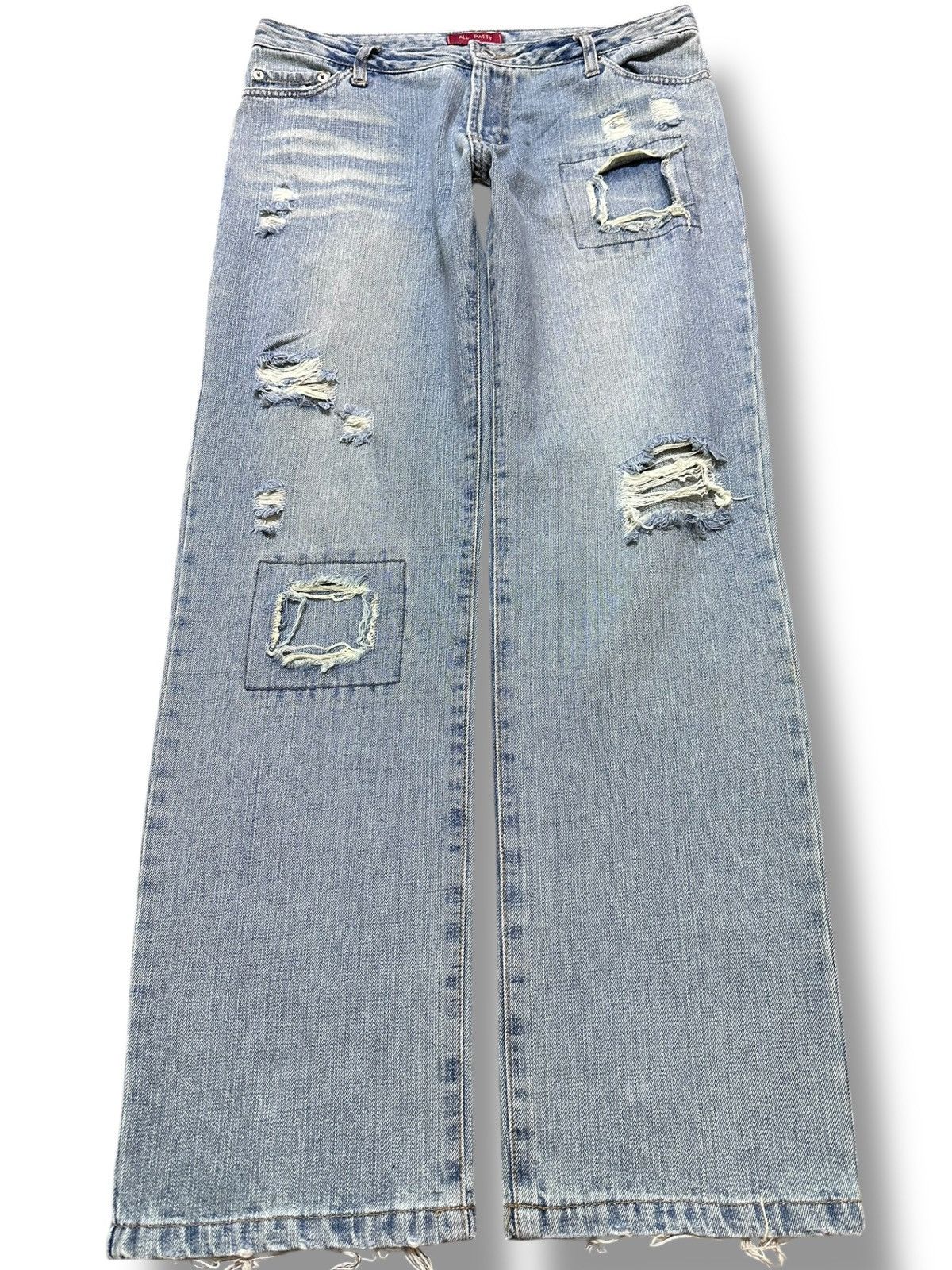 Japanese Brand Vintage All Patty Ripped Grunge Distressed Denim Size US 32 / EU 48 - 1 Thumbnail