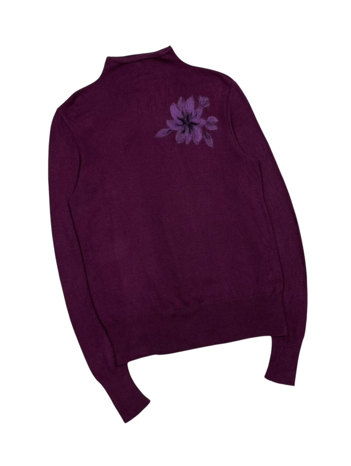 Kenzo Vtg🔥Kenzo High Neck Jumper Mohair Flowers Embossed Knitwear Size US M / EU 48-50 / 2 - 6 Thumbnail
