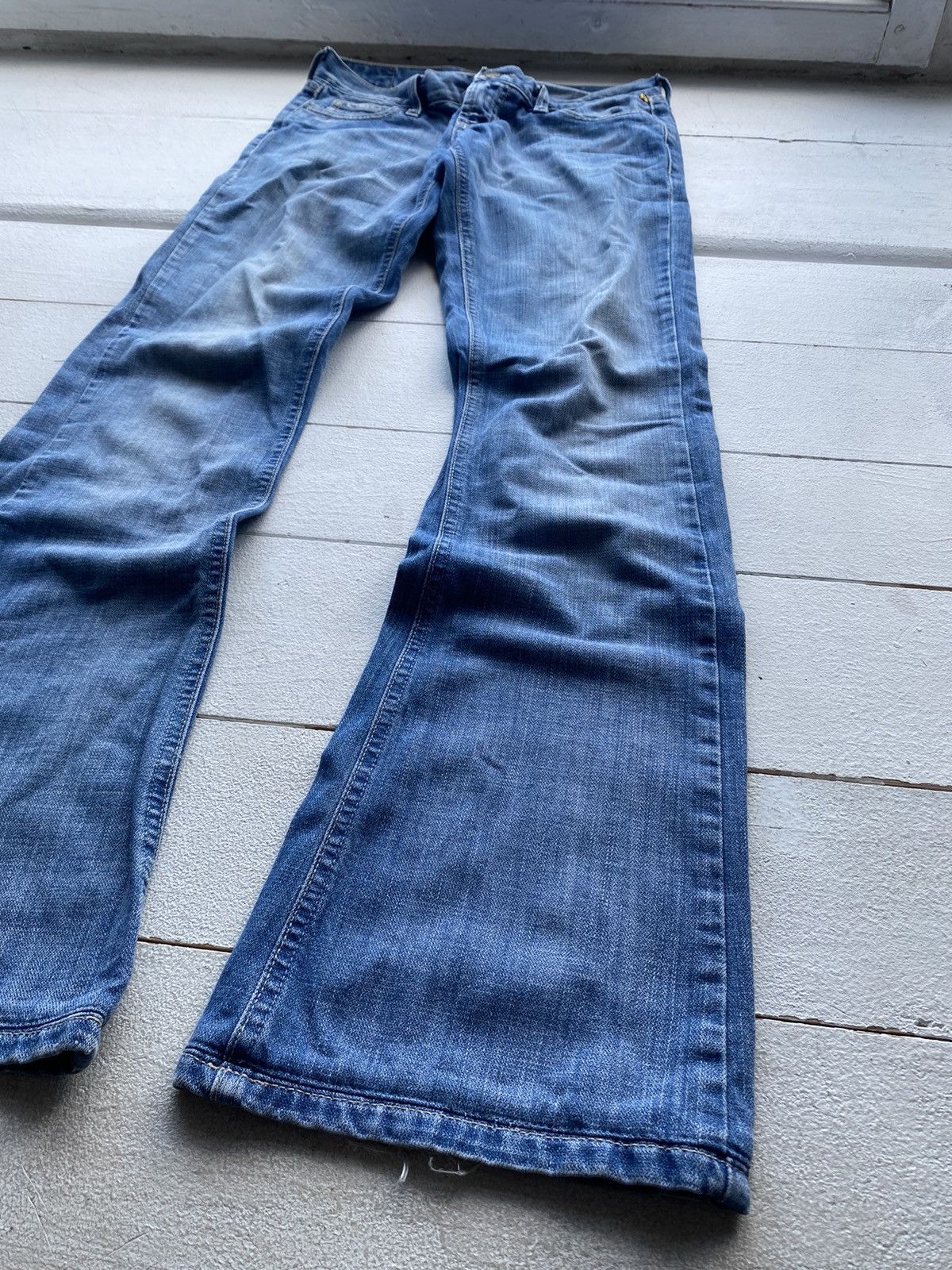 Other × Vintage Meltin Pot Flare Bell Bottom Womens 25 Denim Jeans Ripped Size 25" / US 0 / IT 36 - 2 Thumbnail