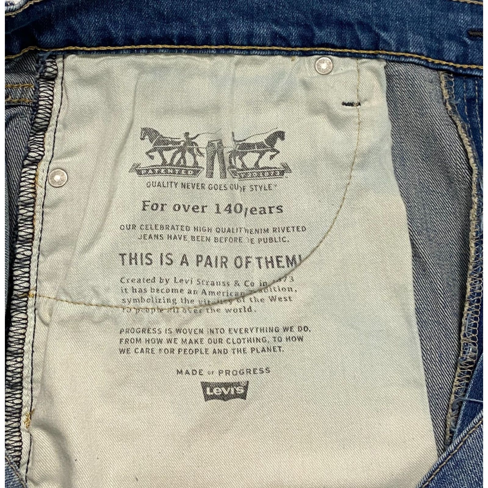 Levi's Levi's 513 Slim Straight Men's Jeans 38×26 Blue Faded Whiskers Hemmed Jeans Slim 5-Pocket Levi's 513 Men Jeans Blue 38x26 Regular Denim Stretch Hemmed Size US 38 / EU 54 - 8 Thumbnail