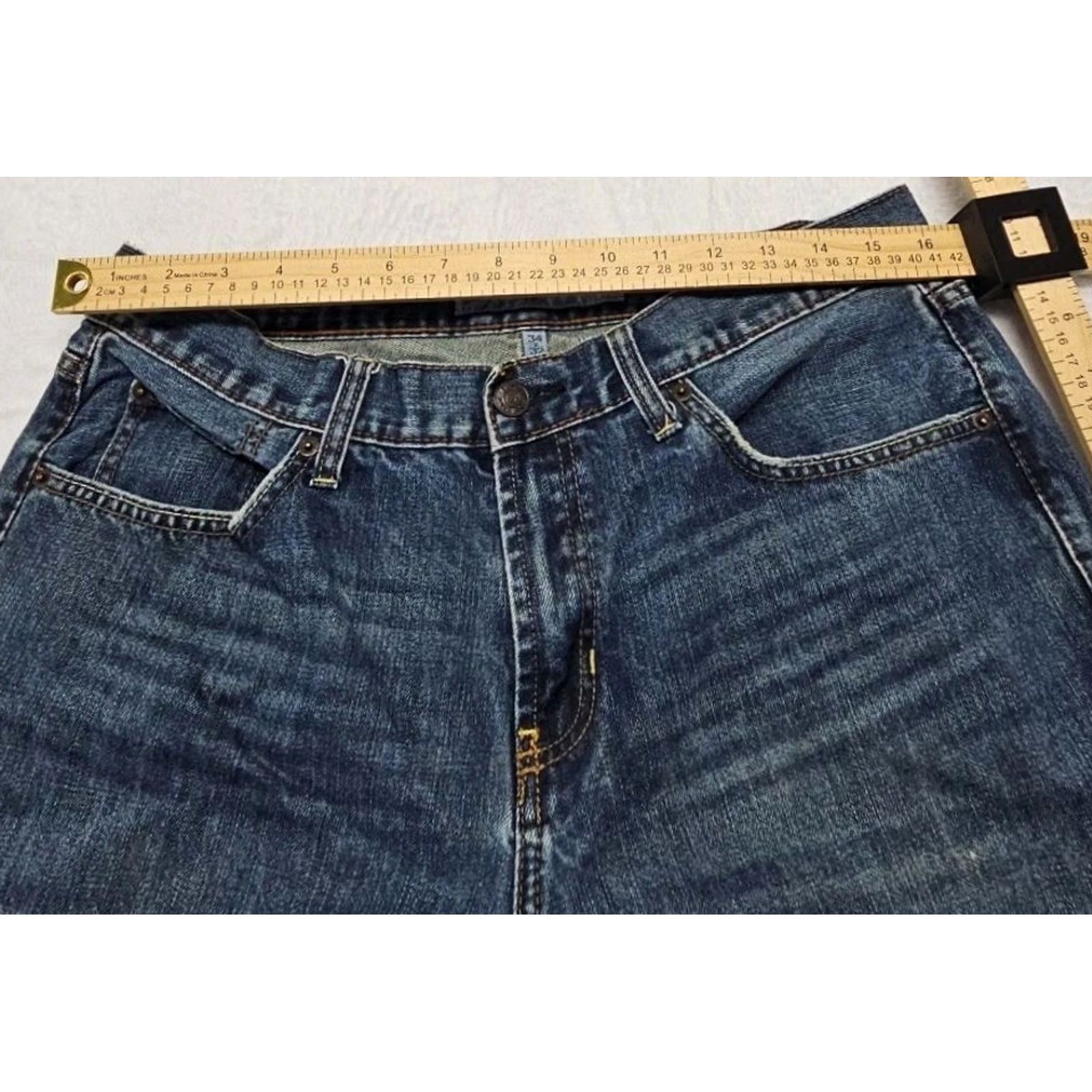 Denime Bullhead Jeans Men 34x32 Straight Medium Wash Denim Regular Size 34 Blue Stripe? Size US 34 / EU 50 - 7 Thumbnail