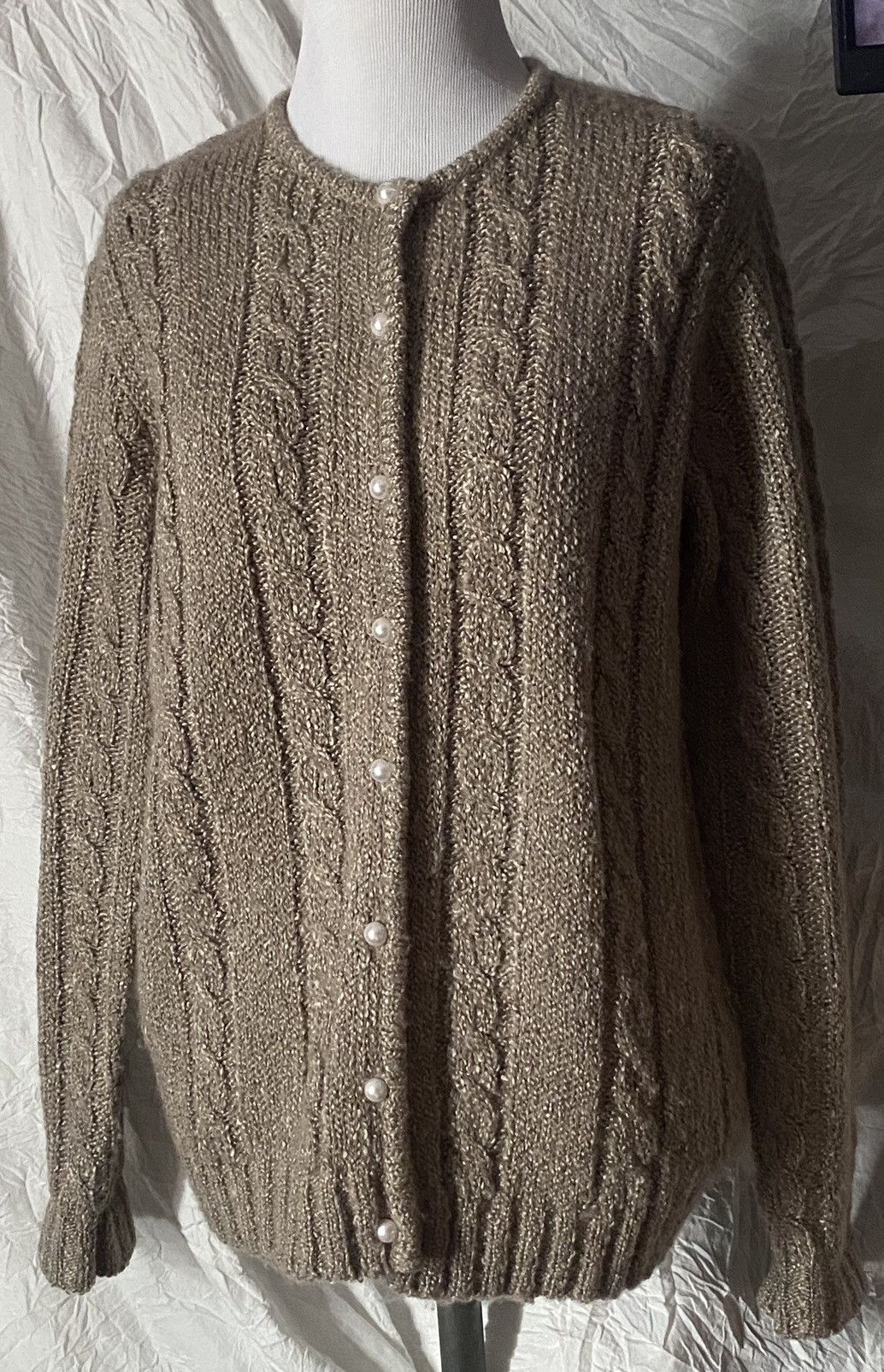 Vintage Jennifer Moore, Vintage, Champagne, Cable Knit Sweater Size S / US 4 / IT 40 - 9 Thumbnail