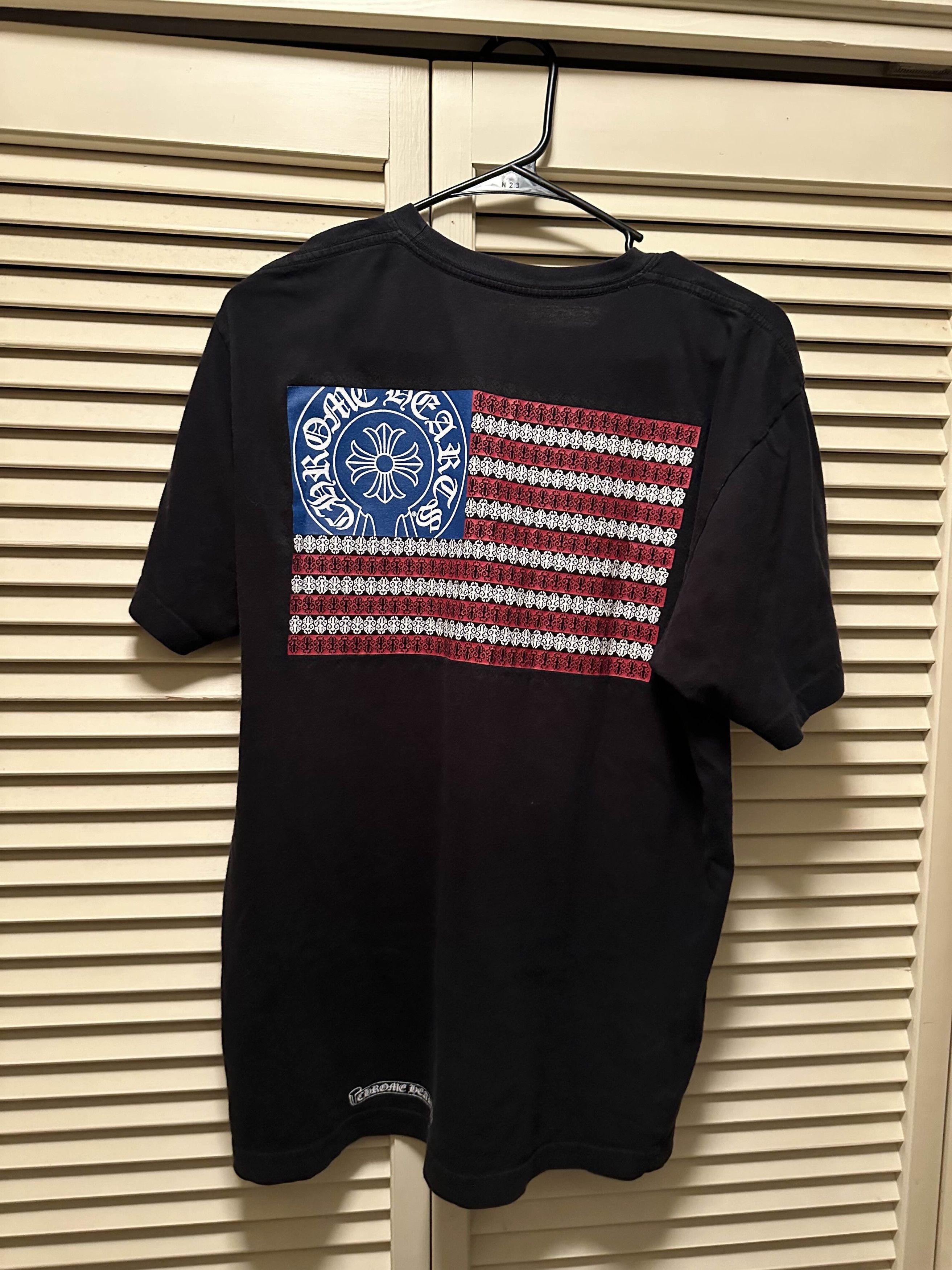 CHROME HEARTSクロムハーツAmerican Flag L/S CHROME HEARTS AMERICAN FLAG DAGGER LONG SLEEVE T SHIRT IN