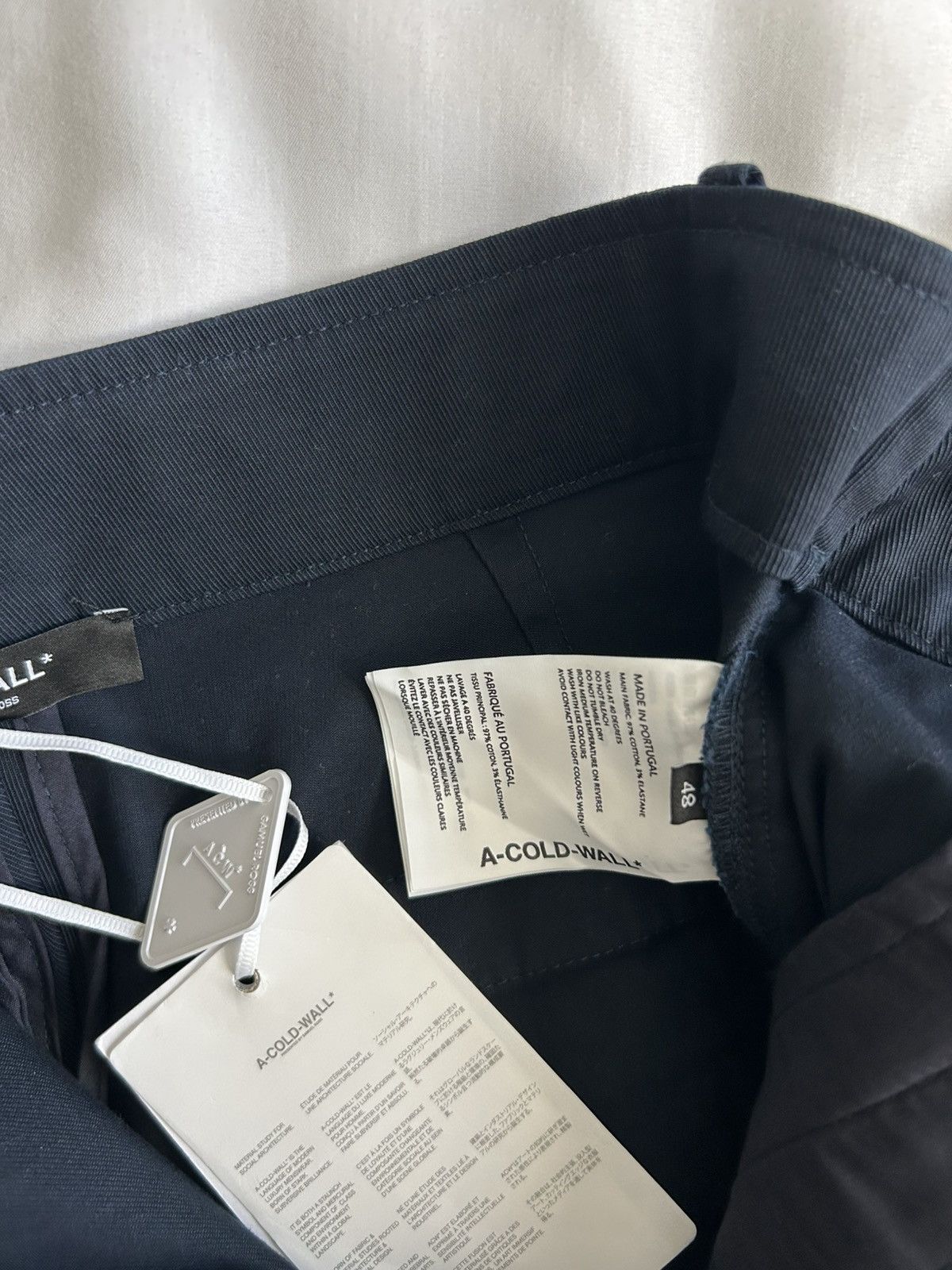 A-COLD-WALL* A Cold Wall Overlay Cargo Shorts ACW Cotton Samuel Ross Navy Size US 33 - 6 Thumbnail