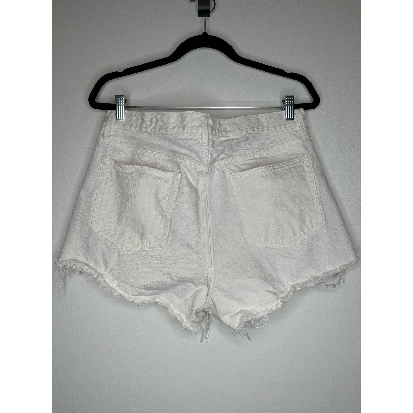 Frame FRAME Womens Le Brigette White Denim Cut Off Shorts Size 31" - 4 Thumbnail