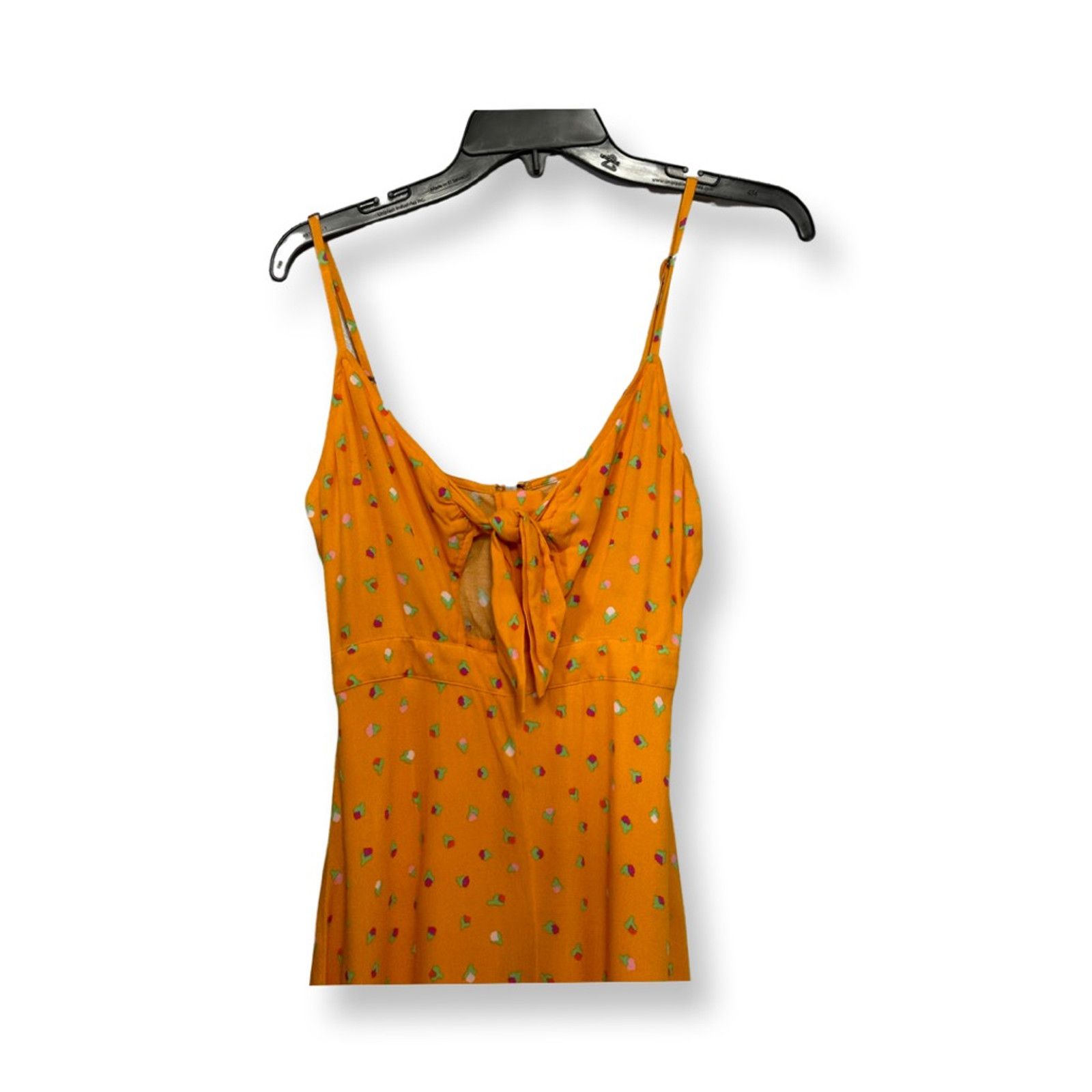 Other BP Orange Floral Midi Sundress Spaghetti Strap Tie XXS NWOT Size XXS / US 00 / IT 34 - 4 Thumbnail