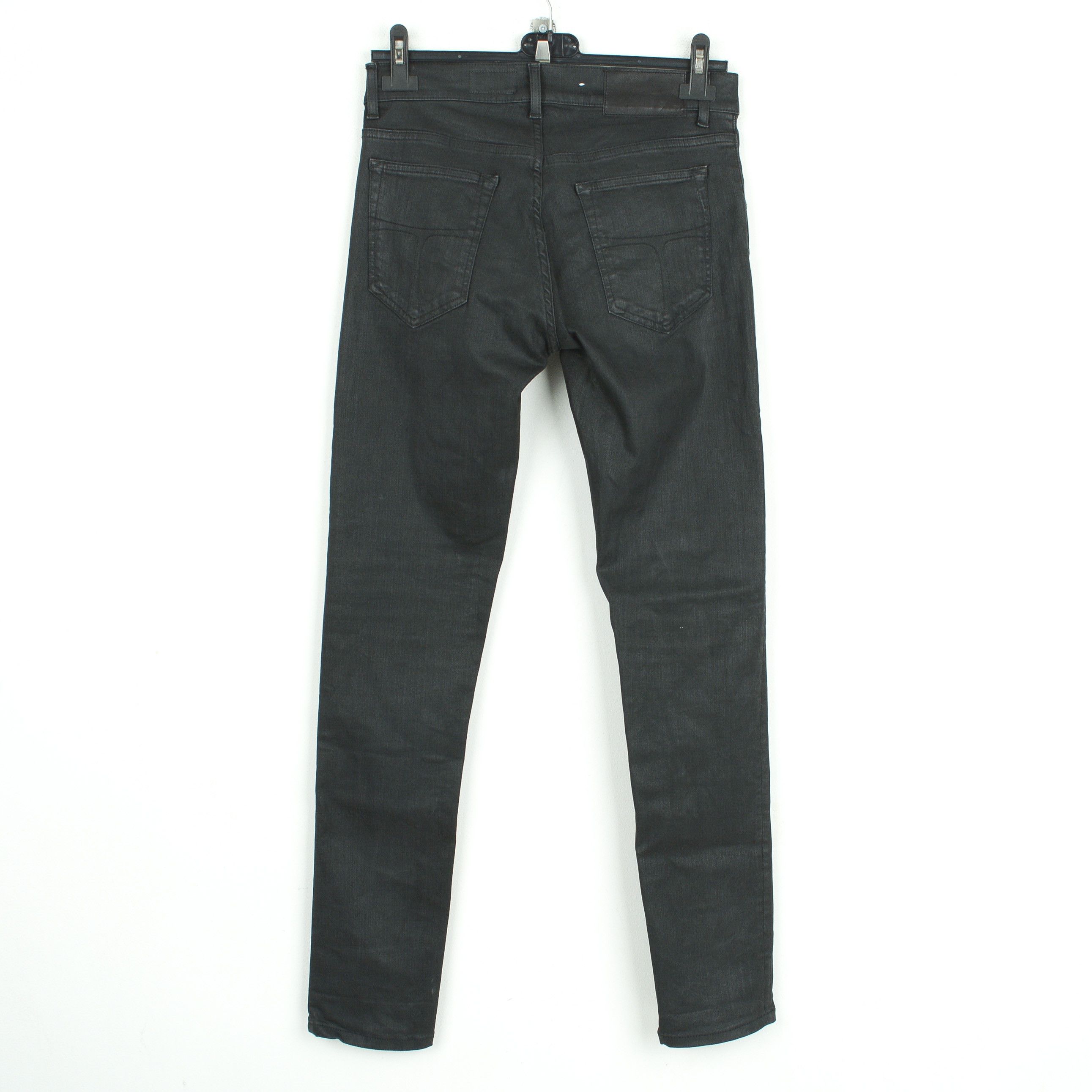 Tiger of Sweden Shelter W30 L32 Black Coated Jeans Slim Waxed Pants Skinny Size 30" / US 8 / IT 44 - 2 Thumbnail