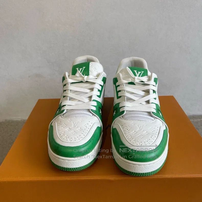 Louis Vuitton Louis Vuitton White and green patchwork trainer board shoe Size US 8.5 / EU 41-42 - 2 Thumbnail