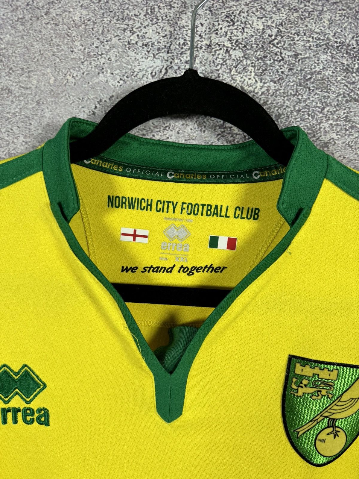 Errea × Vintage Vintage Norwich City 2016/17 Errea Soccer Jersey Blokcore Size US XXL / EU 58 / 5 - 8 Thumbnail