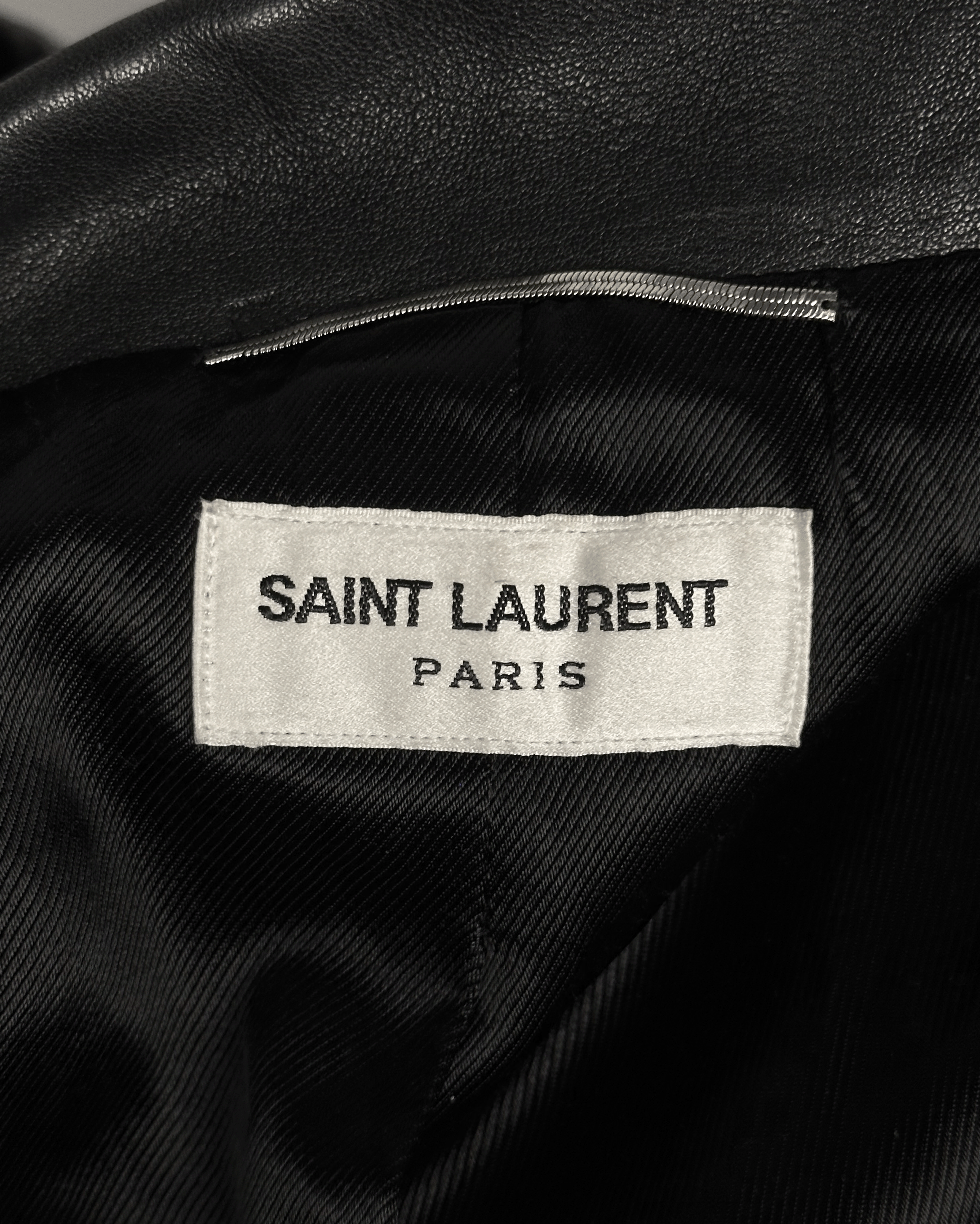 Saint Laurent Paris Saint Laurent Tiger Fur Details Leather Biker Jacket Size US S / EU 44-46 / 1 - 14 Thumbnail