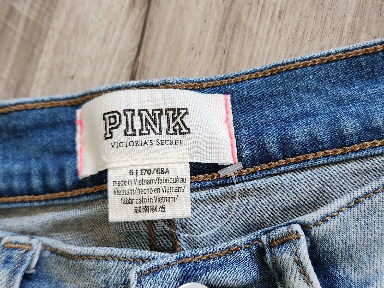 Designer Victoria Secret Jean Shorts Size 6 Cut Off Denim Light Wash Size 28" / US 6 / IT 42 - 3 Thumbnail