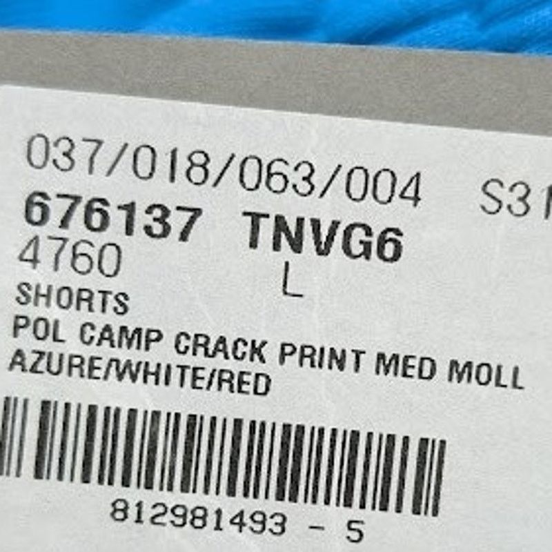 Balenciaga o1rshd1 Q:2 / Pol Camp Crack Print Med Moll Shorts in Blue Size US 34 / EU 50 - 13 Thumbnail