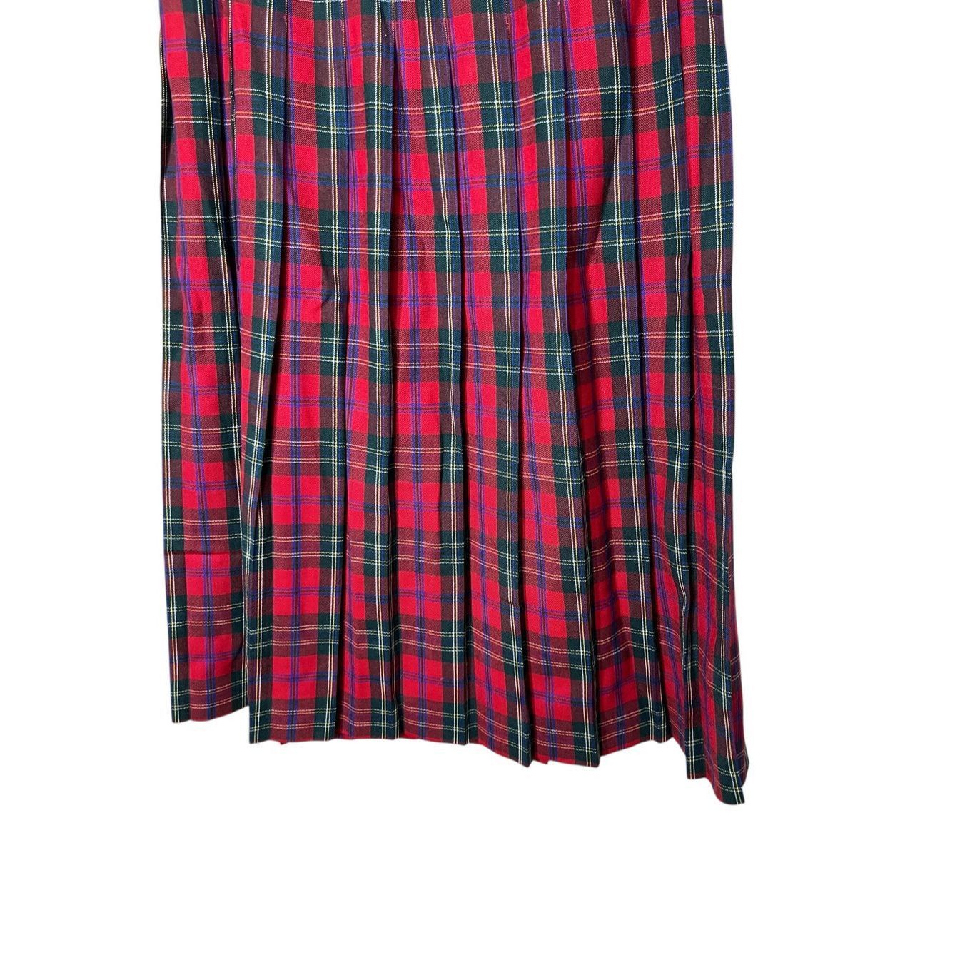Other Vintage Talbots Size 14 Christmas Plaid 100% Wool Pleated Sk Size 36" / US 14 / IT 50 - 3 Thumbnail