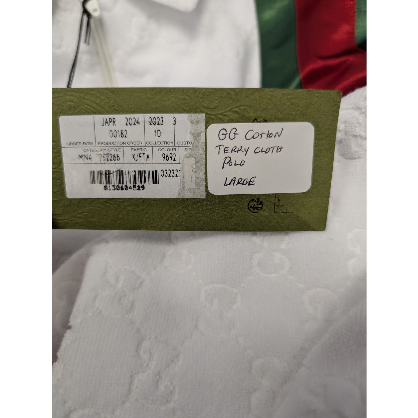 Gucci o1rshd1 Q:2 / GG Cotton Terry Cloth Polo Zip-Up Sweater Size US L / EU 52-54 / 3 - 23 Thumbnail