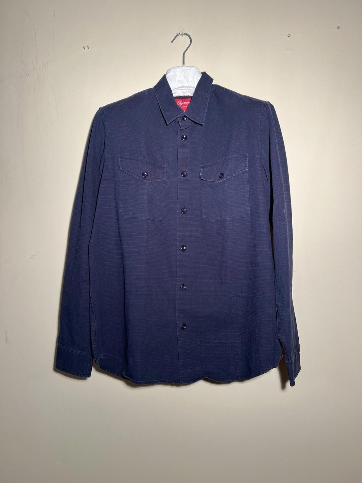 Supreme Pre-Owned SUPREME COTTON SHIRT NAVY LARGE Size US L / EU 52-54 / 3 - 2 Thumbnail