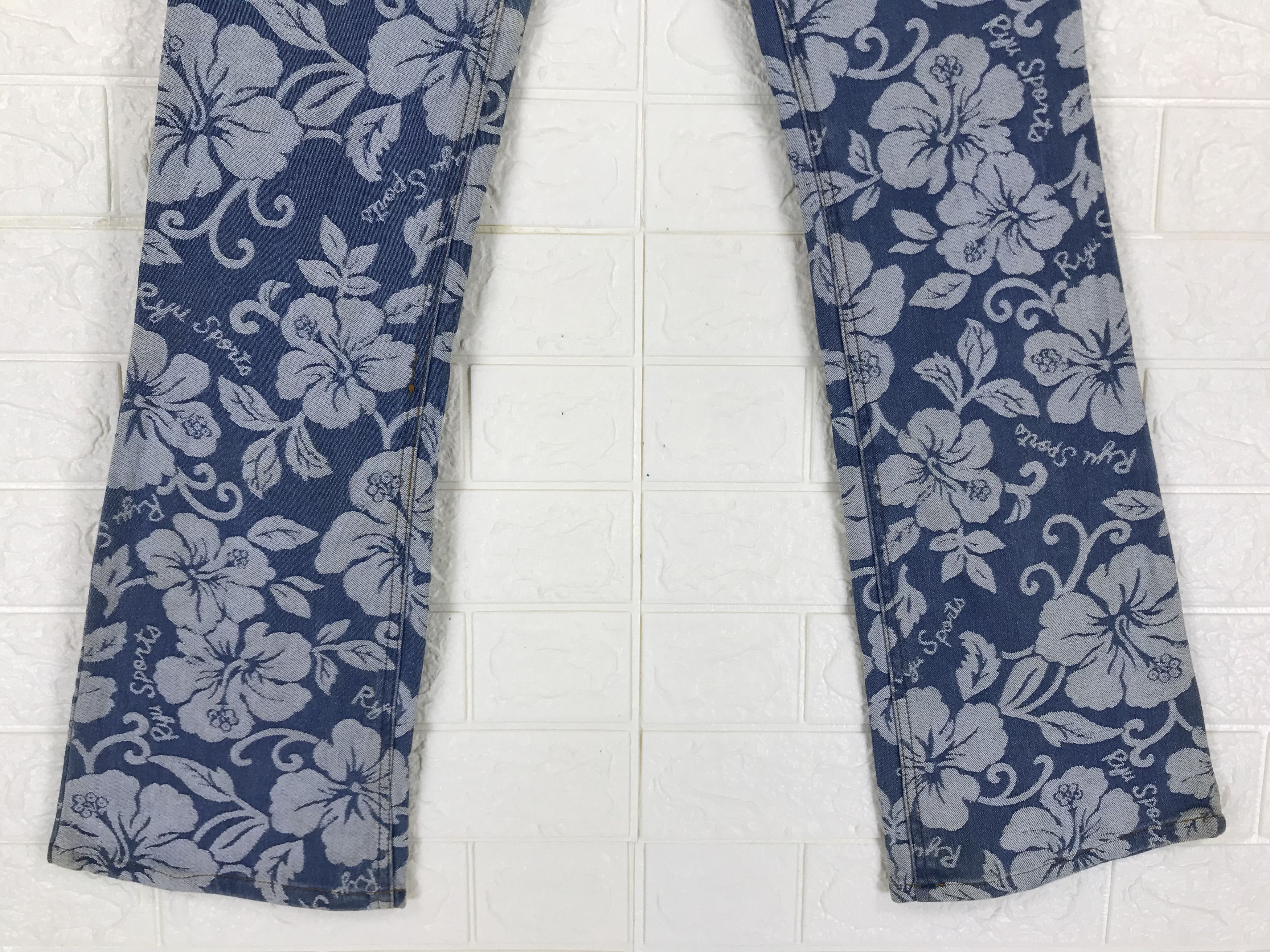 Hysteric Glamour Vintage Japanese Ryu Full Printed Floral Flare Jeans Size 27" / US 4 / IT 40 - 4 Thumbnail