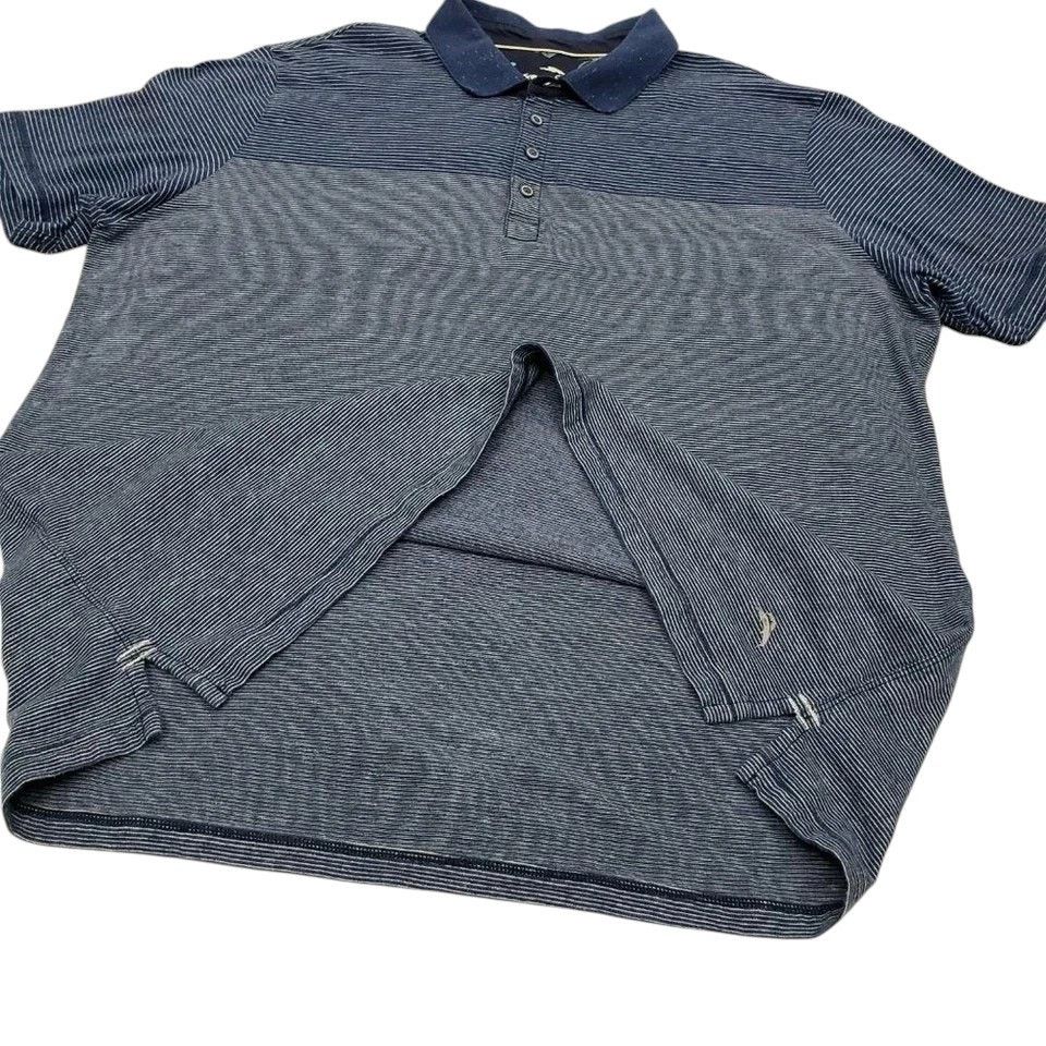 Tommy Bahama Tommy Bahama Polo Shirt Caribbean Navy Blue Tonal Striped XL Size US XL / EU 56 / 4 - 10 Thumbnail