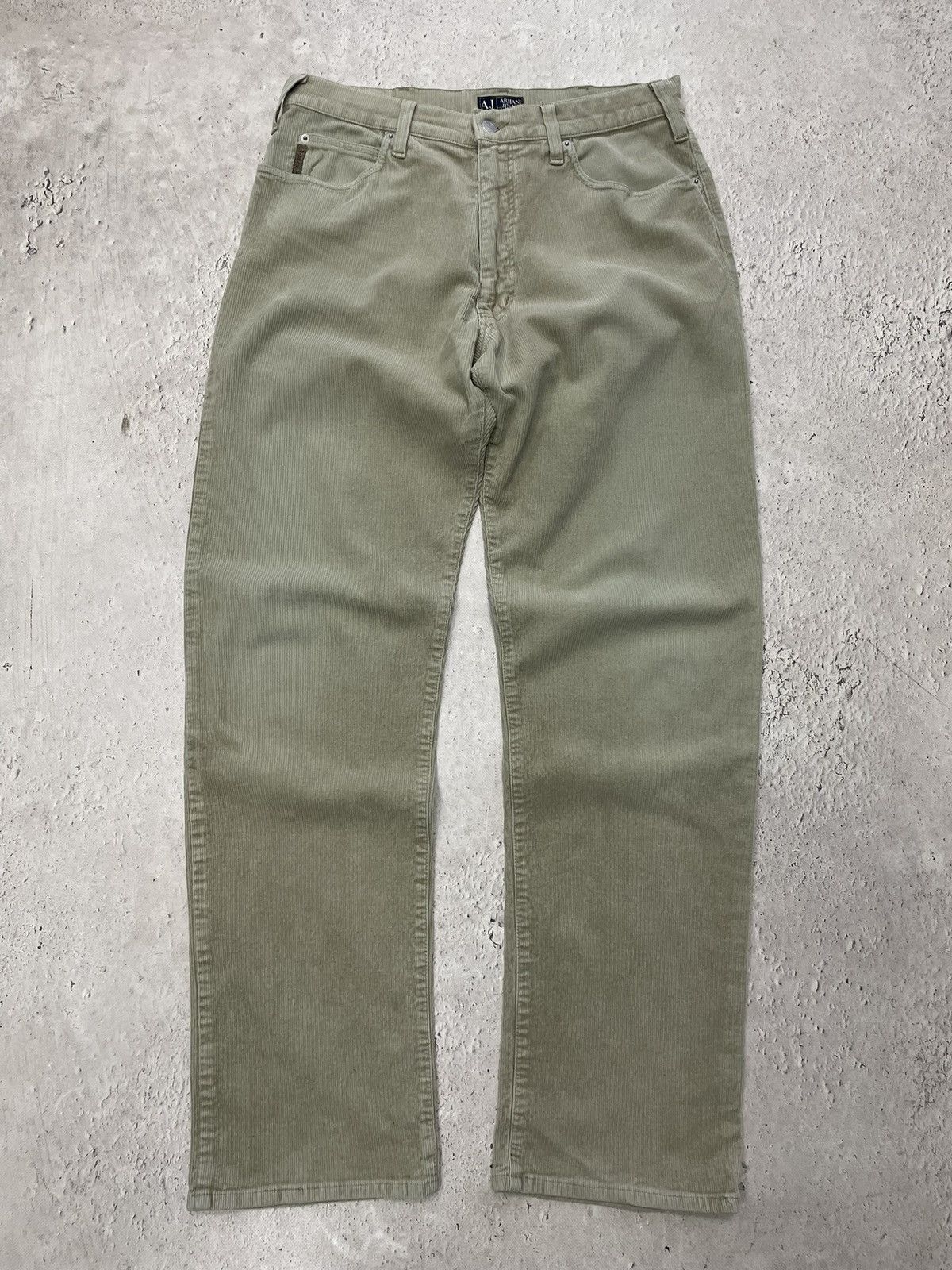 Armani Armani Jeans beige retro velvet classic comfort fit pants Size US 33 - 2 Thumbnail
