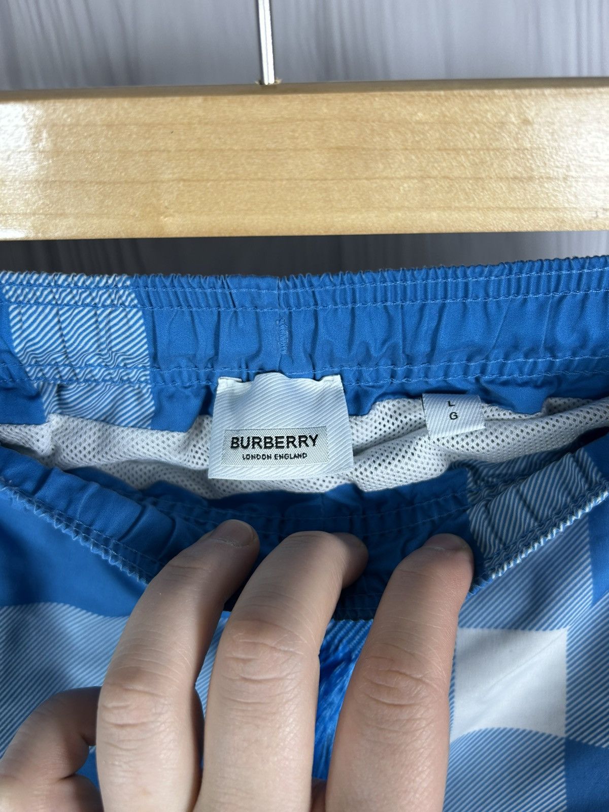 Burberry Burberry Blue Exaggereted Check Pattern Swim Shorts Size L Size US 34 / EU 50 - 10 Thumbnail