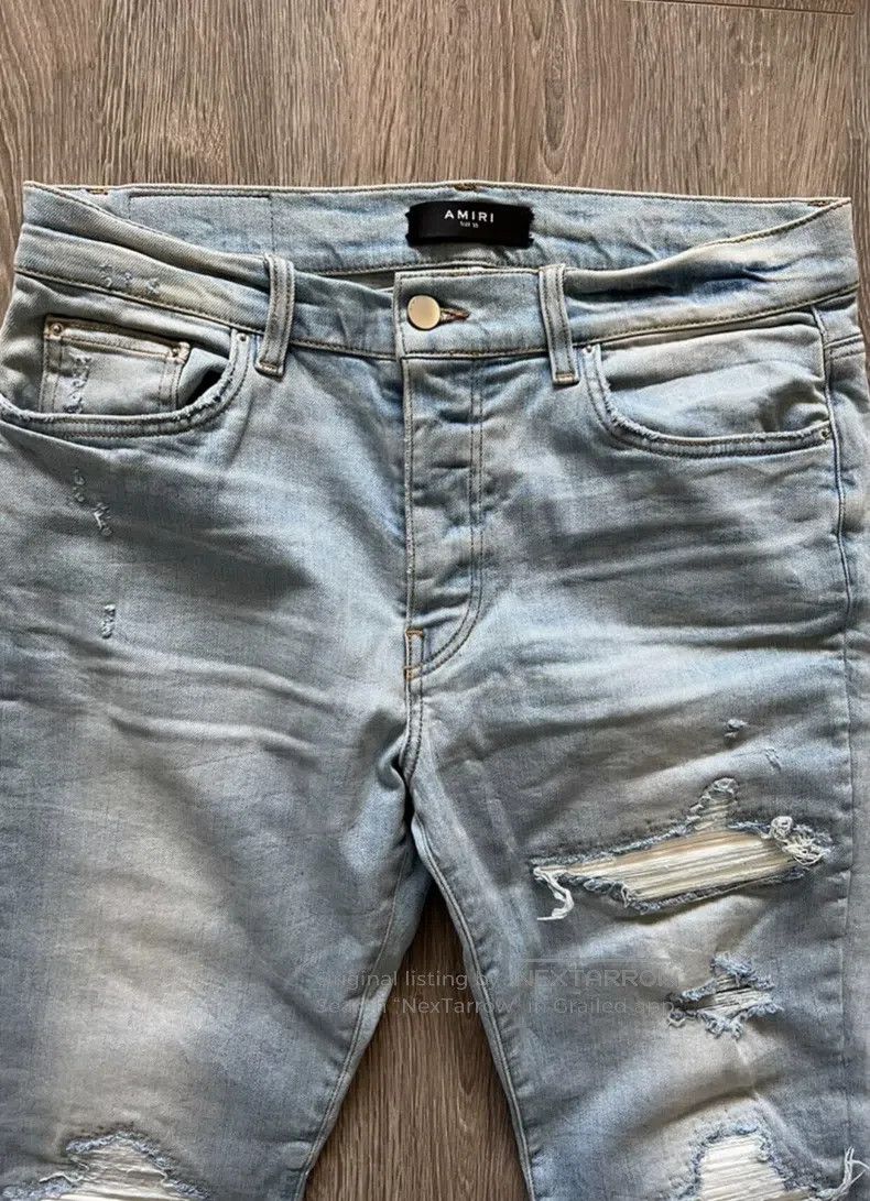 Amiri Amiri Size 33 Classic OG old white leather stitching blue c Size US 33 - 3 Thumbnail
