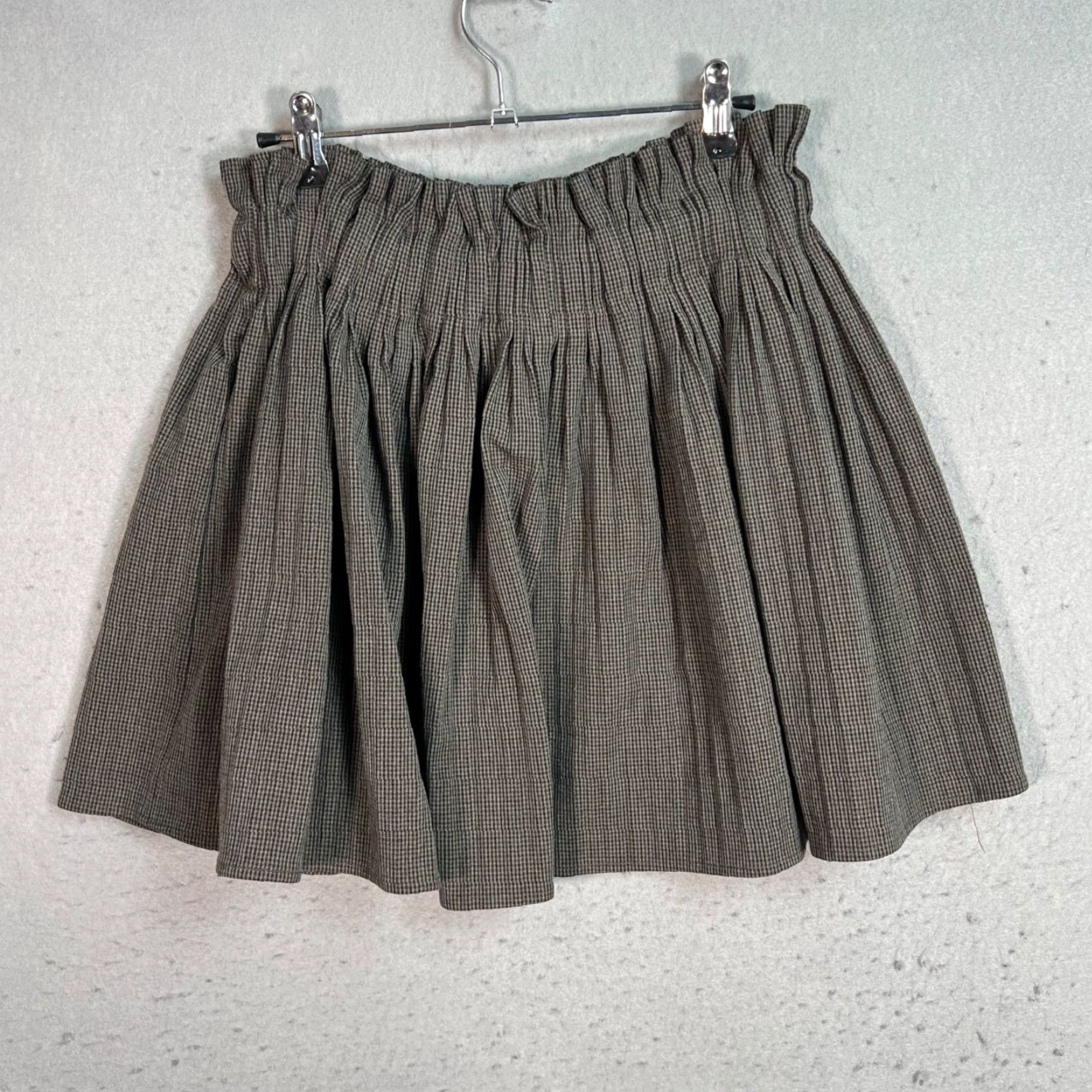 Zara Zara Woman Paperbag Mini Skirt Checked Brown Size Small Size 28" / US 6 / IT 42 - 2 Thumbnail