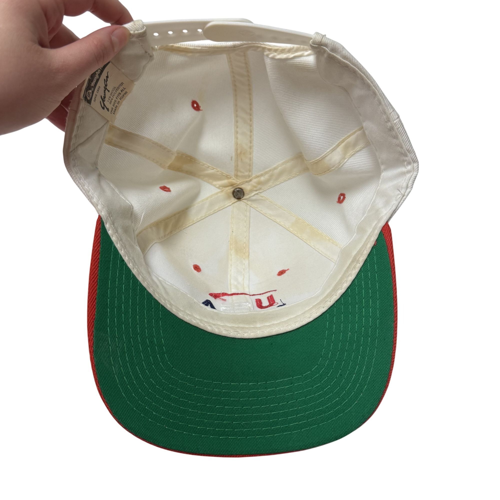 Other Vtg YoungAn Hat White Red Trucker USA Embroidered Cap Size ONE SIZE - 4 Thumbnail
