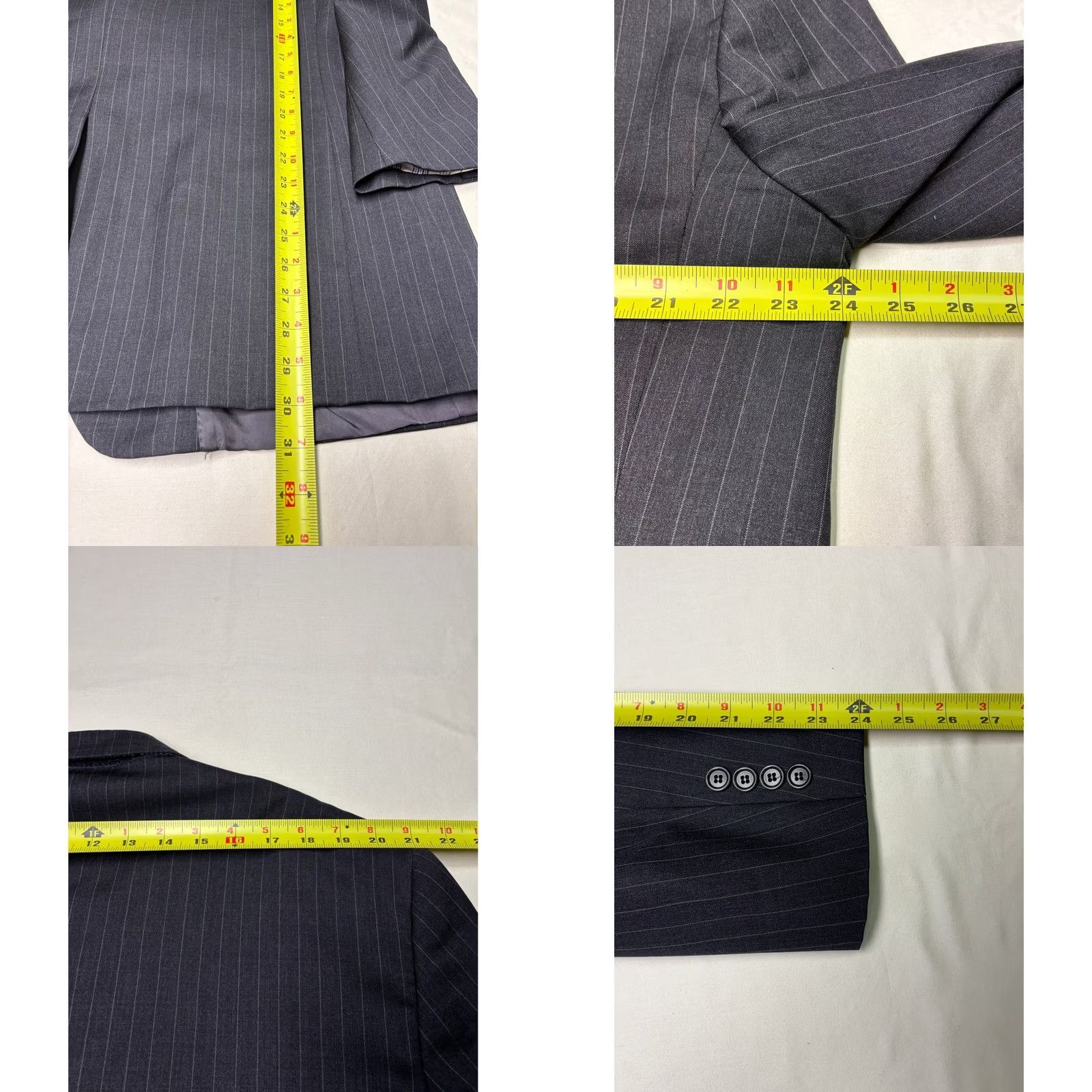 Brooks Brothers Brooks Brothers 1818 Madison Blazer Mens 46R Dark Gray Pinstripe Wool USA Size 46R - 9 Thumbnail