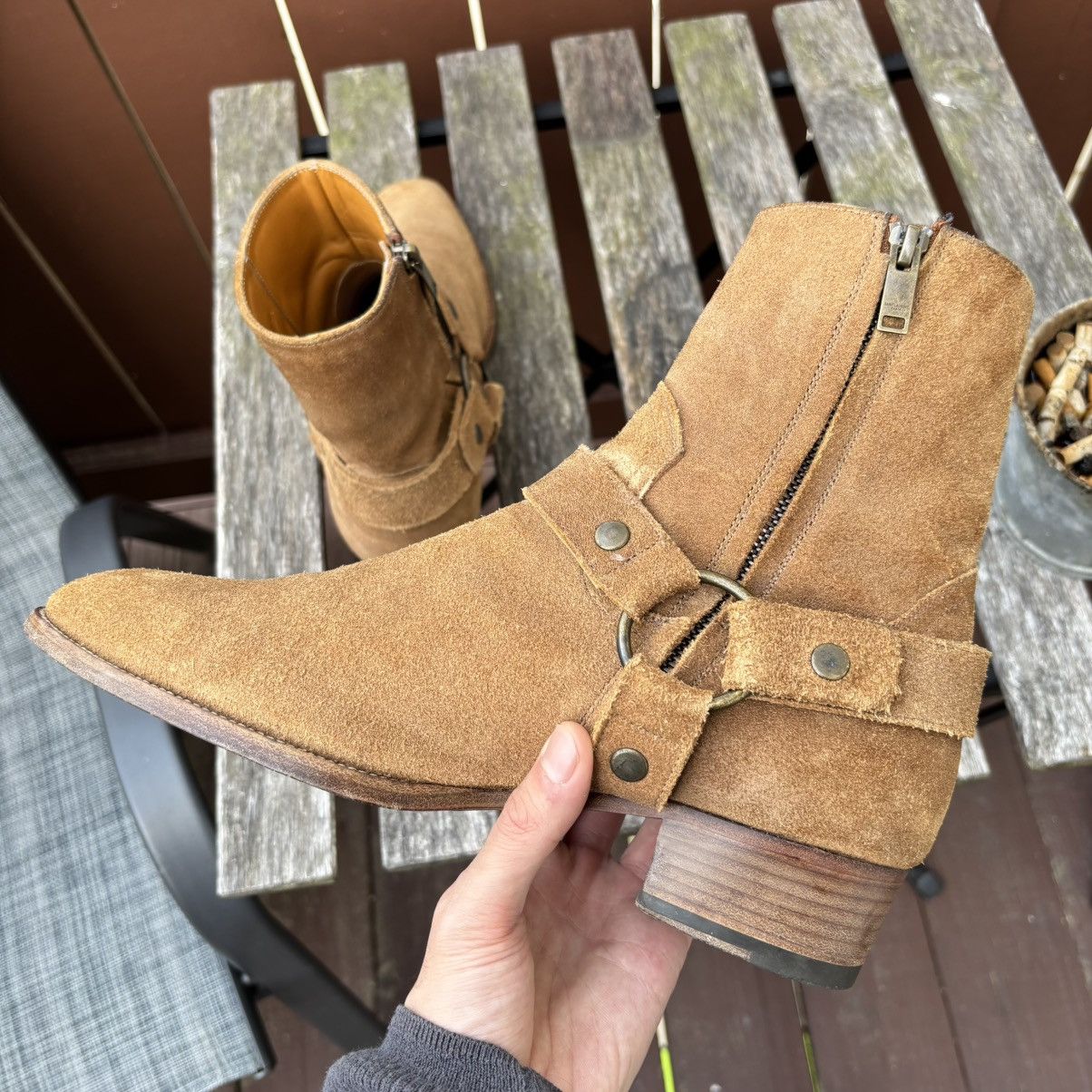 Hedi Slimane Saint Laurent Wyatt harness boots Size US 9 / EU 42 - 1 Thumbnail