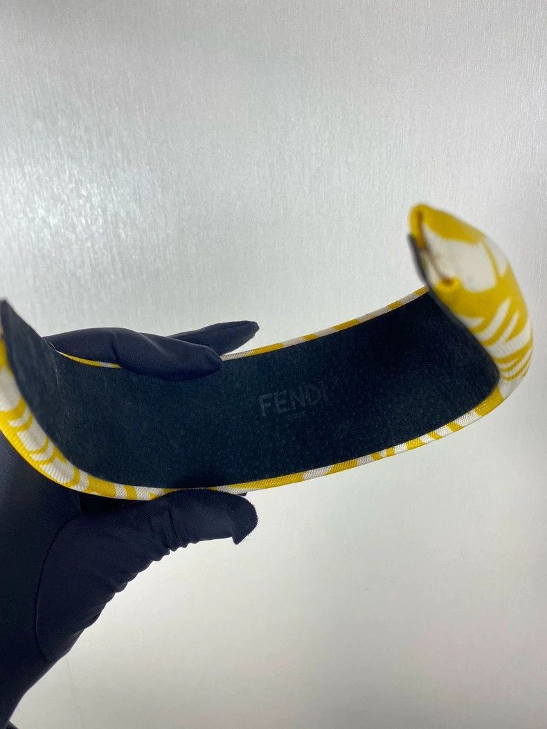 Fendi Fendi Logo Headband in Yellow and White Size ONE SIZE - 3 Thumbnail