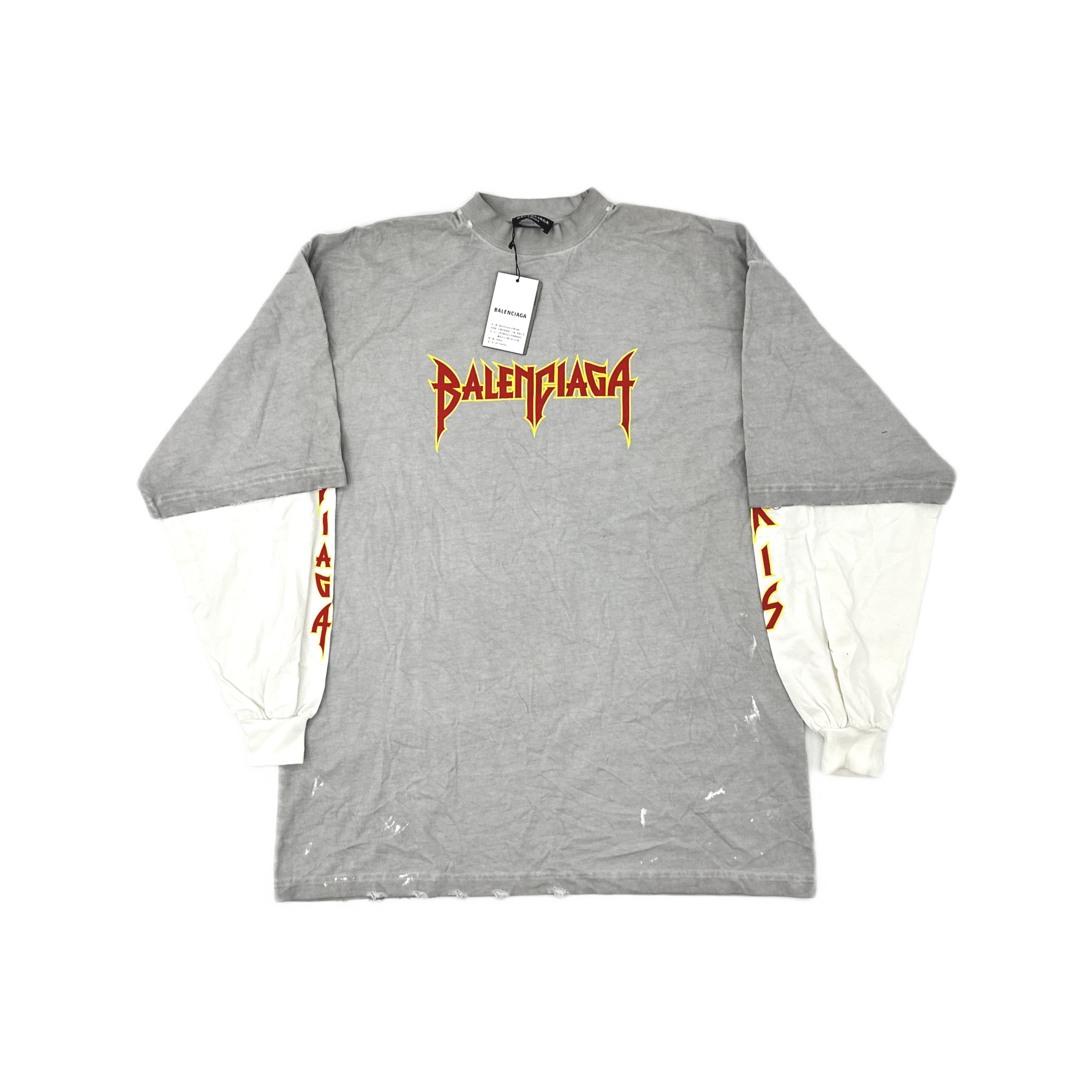 Balenciaga Balenciaga Logo Long Sleeve T-Shirt Size 1 Size US S / EU 44-46 / 1 - 1 Thumbnail