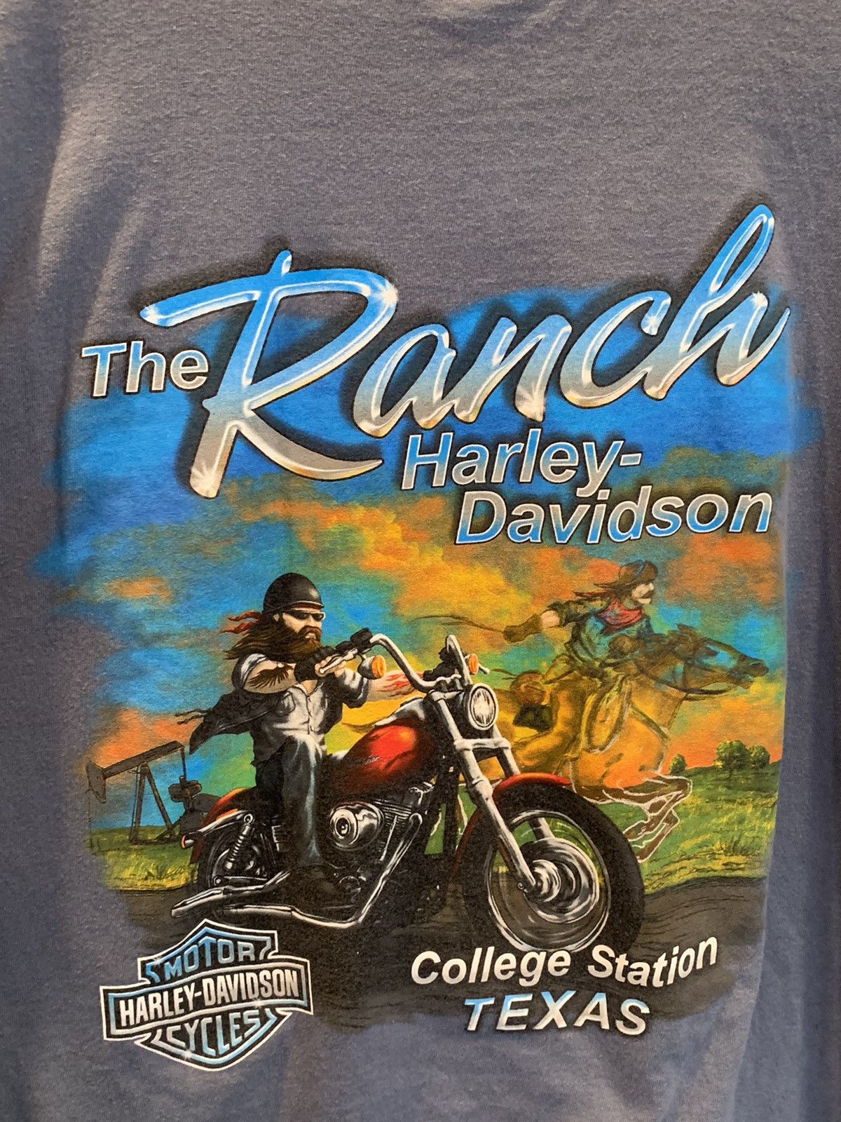 Harley Davidson × Vintage *RARE* Harley Davidson Ghost Rider College Station TX Shirt Size US XXL / EU 58 / 5 - 3 Thumbnail