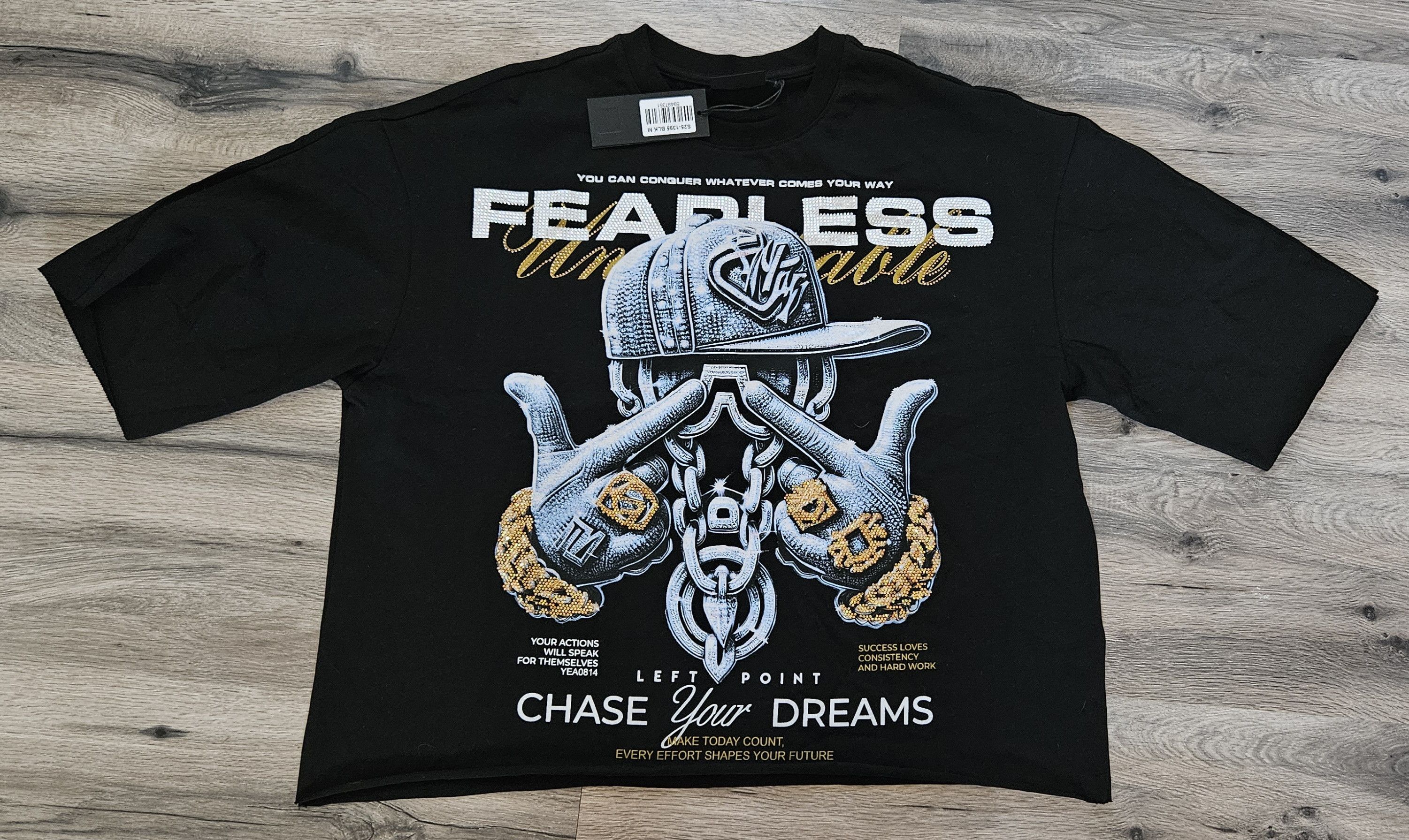 Other Left Point Men's Fearless Rhinestone Graphic T Size Small OS Size US S / EU 44-46 / 1 - 1 Thumbnail