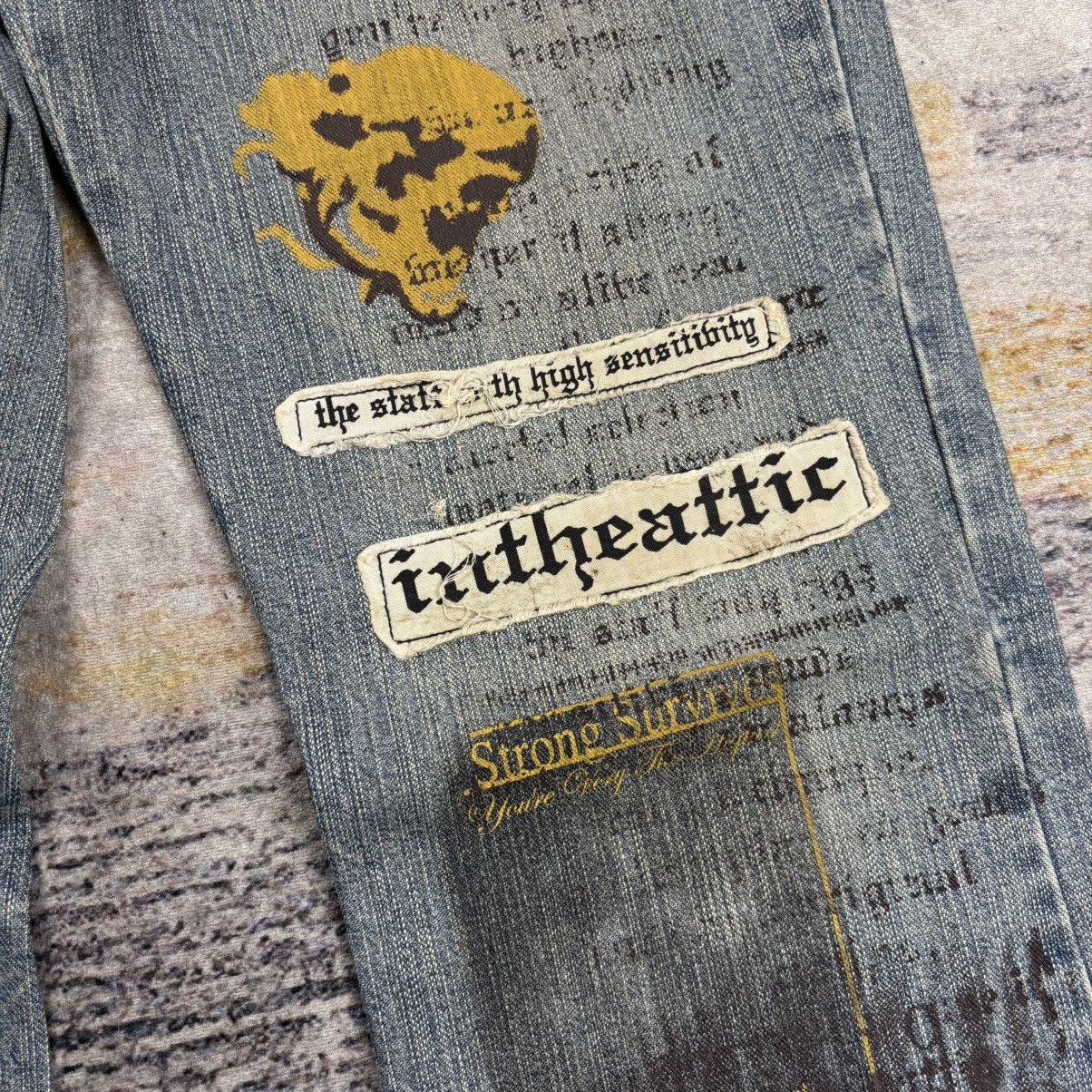In The Attic In the attic patches crust punk flared jeans vkei style Size US 31 - 8 Thumbnail