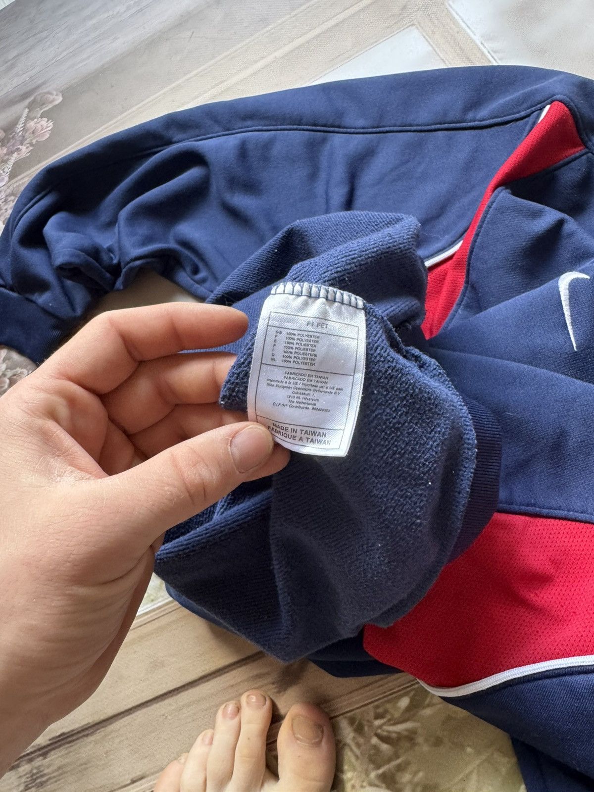 Nike Vintage Nike x Paris Saint-Germain Quarter Zip Sweatshirt 00 Size US L / EU 52-54 / 3 - 8 Thumbnail