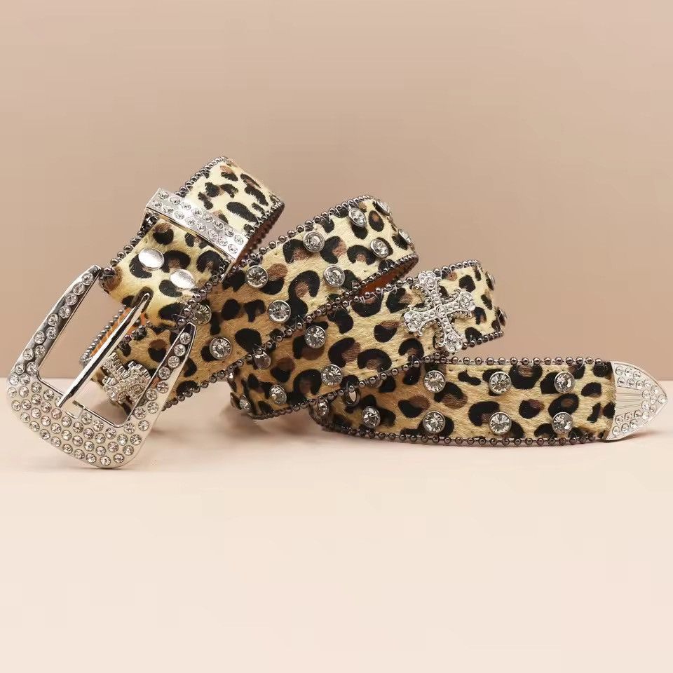 Other Cheetah leopard Cross print pu leather belt 115 cm Size 30 - 2 Thumbnail