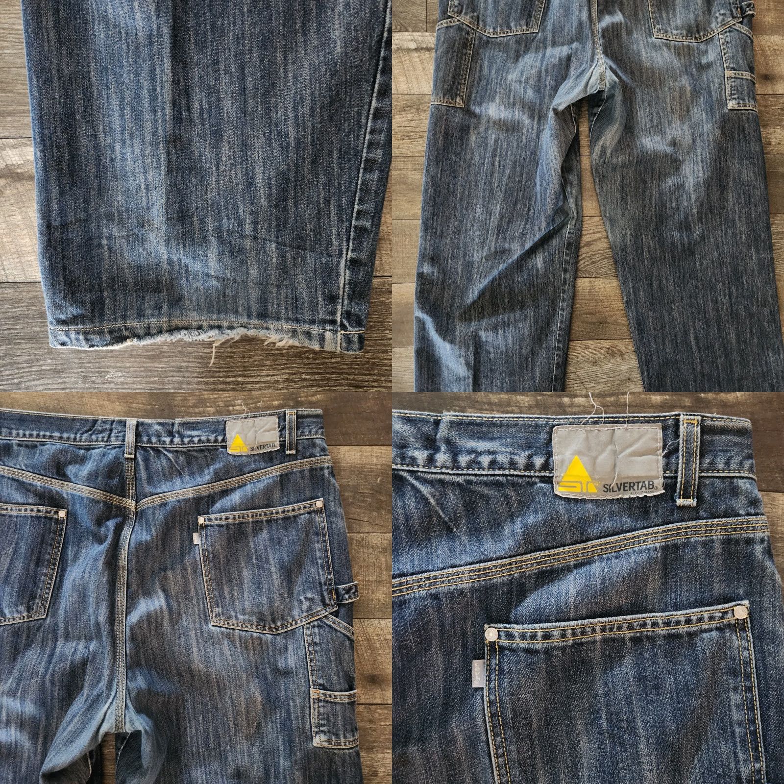 Levi's VINTAGE Levis Silvertab Jeans Carpenter Baggy Denim 42x38 Mens Tall 5-Pocket Design Blue Size US 42 / EU 58 - 9 Thumbnail